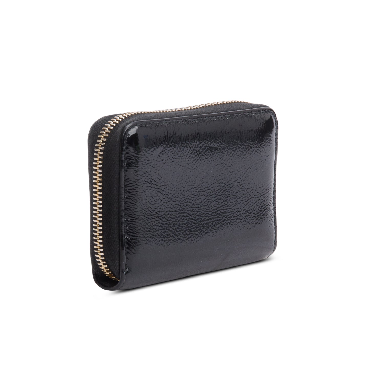Gucci Black Patent Leather Soho Zip Around Wallet