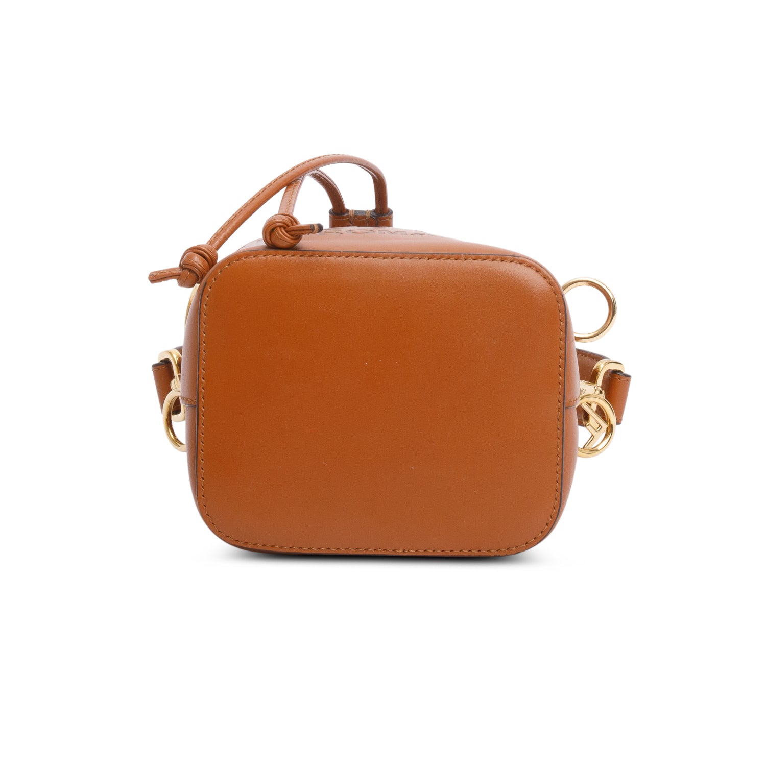 Fendi 2021 Brown Vitello Fendi Logo Embossed Mini Mon Tresor Bucket Bag w/ Box & Receipt