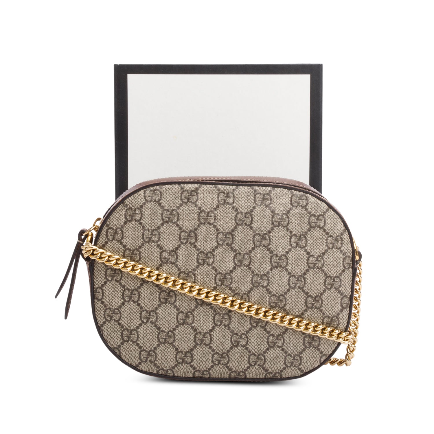 Gucci GG Supreme Bree Chain Crossbody Bag w/ Box