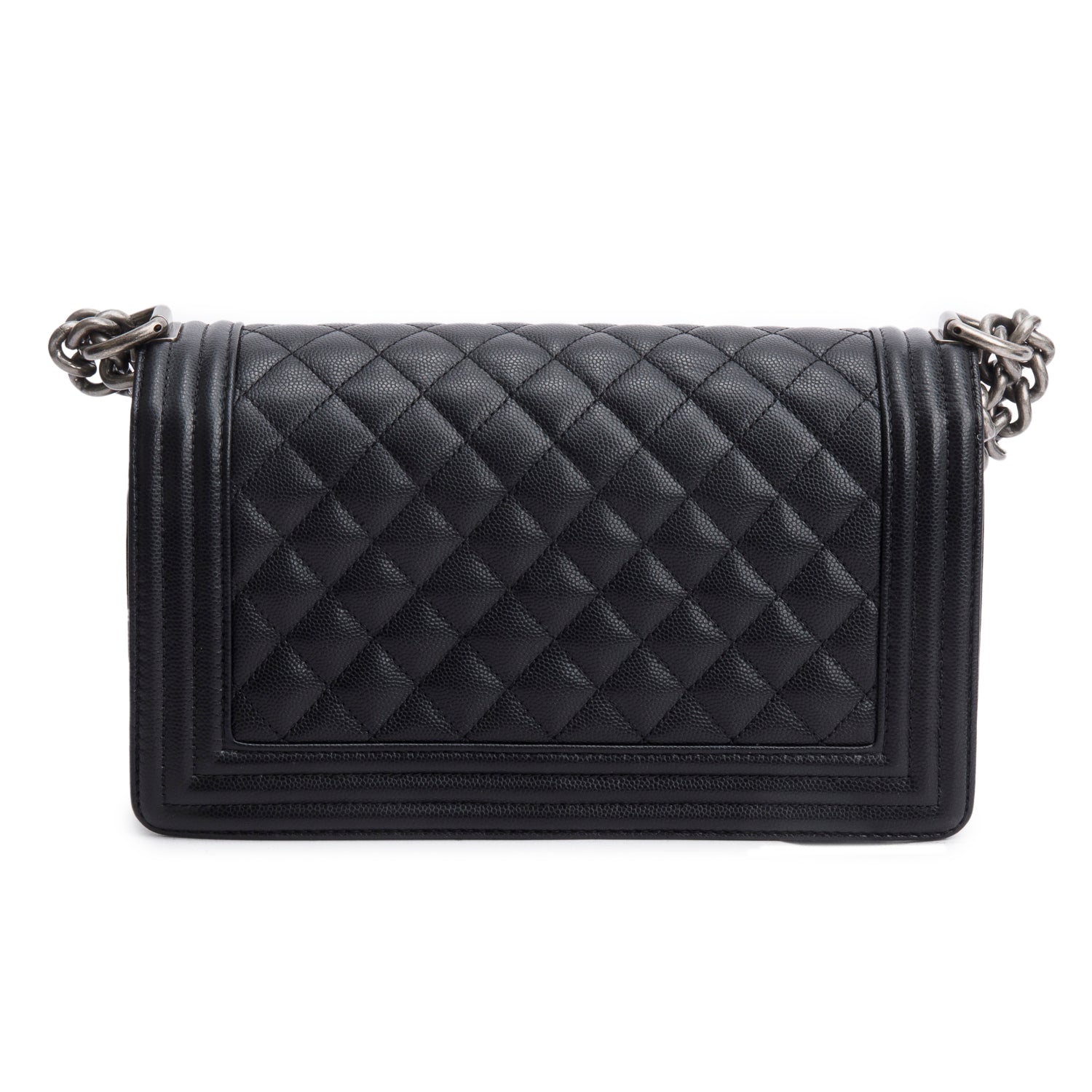 Chanel 2025 Black Caviar Quilted Medium Boy Bag w/ Box & Receipt