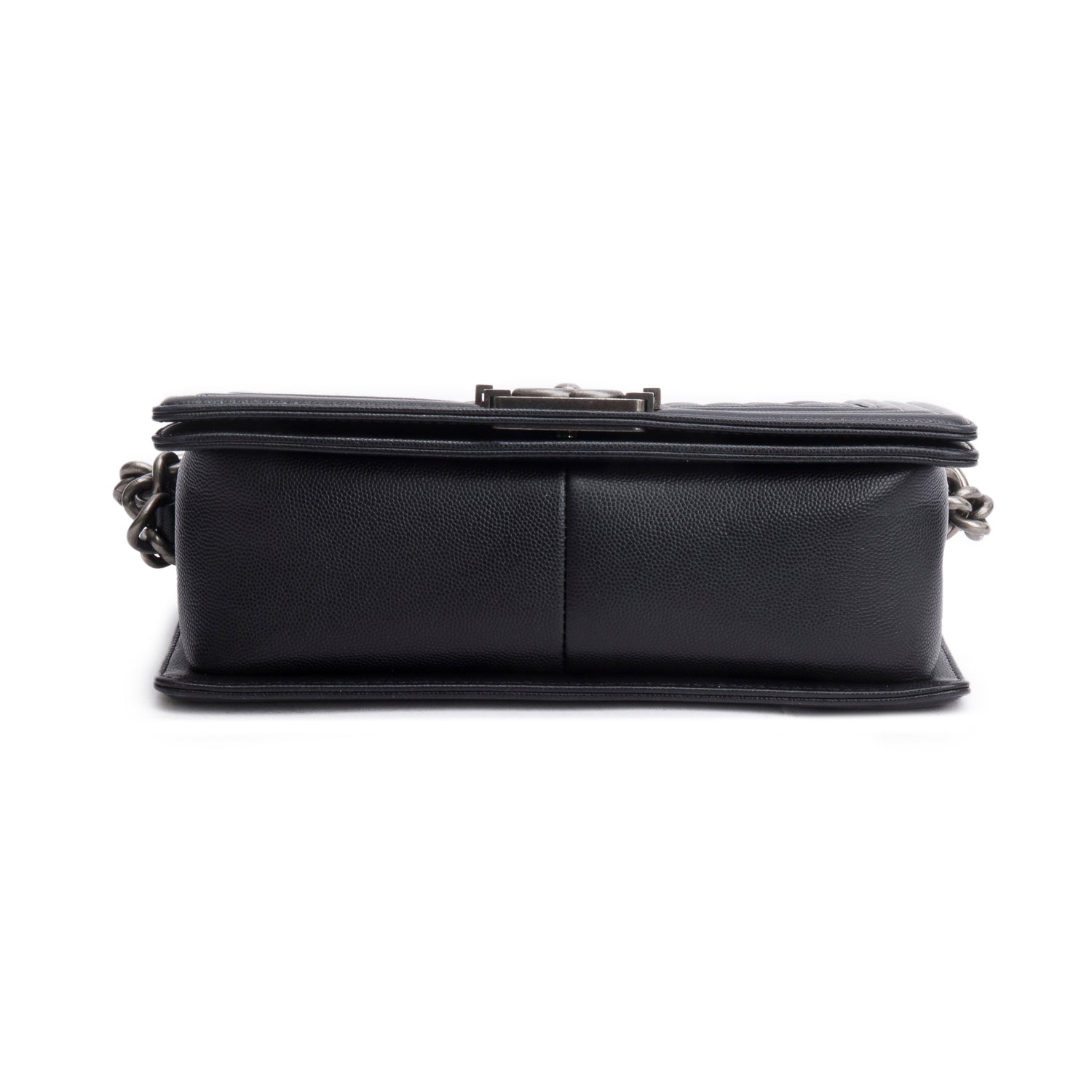 Chanel 2025 Black Caviar Quilted Medium Boy Bag w/ Box & Receipt