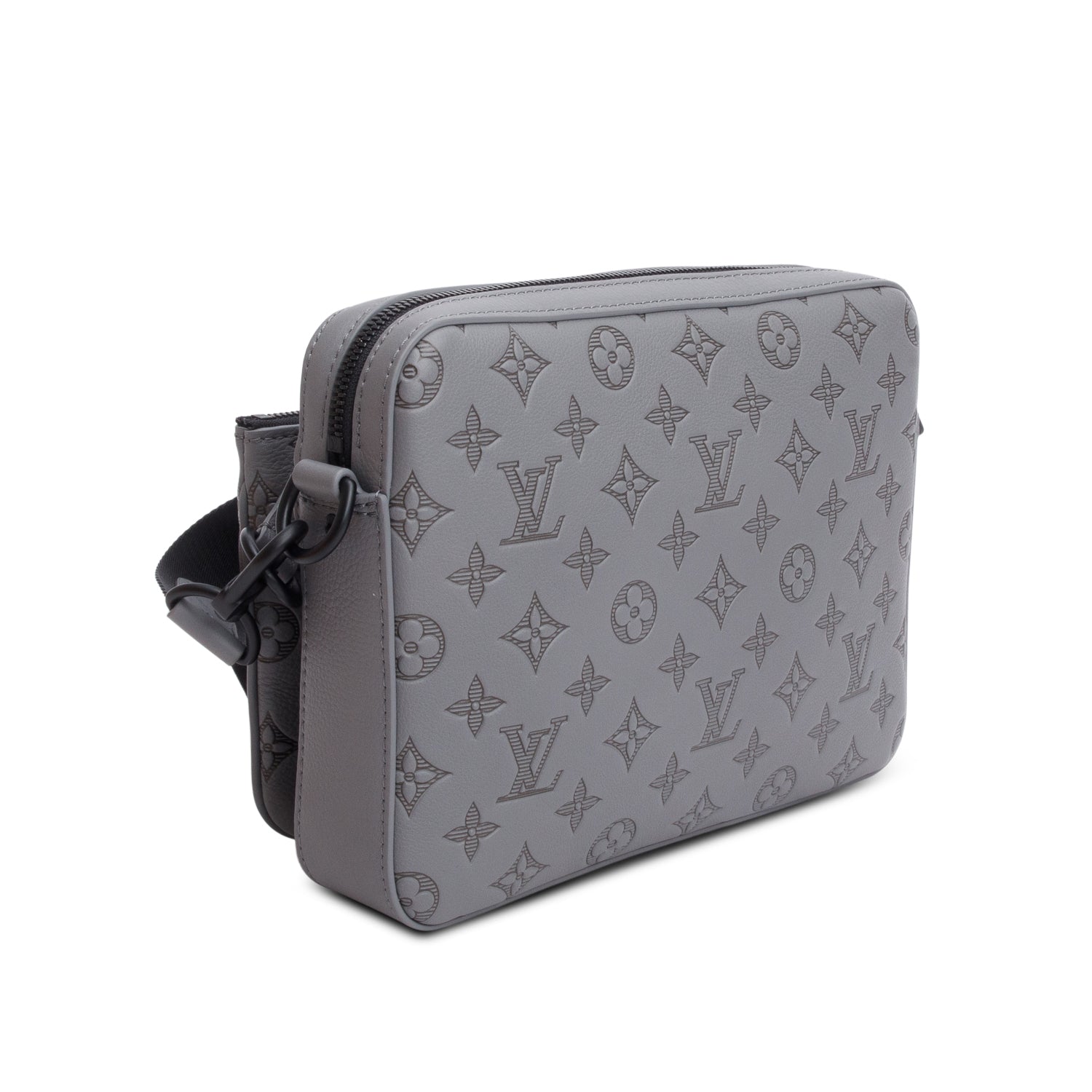 Louis Vuitton グレー ボディバッグ Louis Vuitton Grey Monogram Shadow Embossed Calfskin Leather Trio