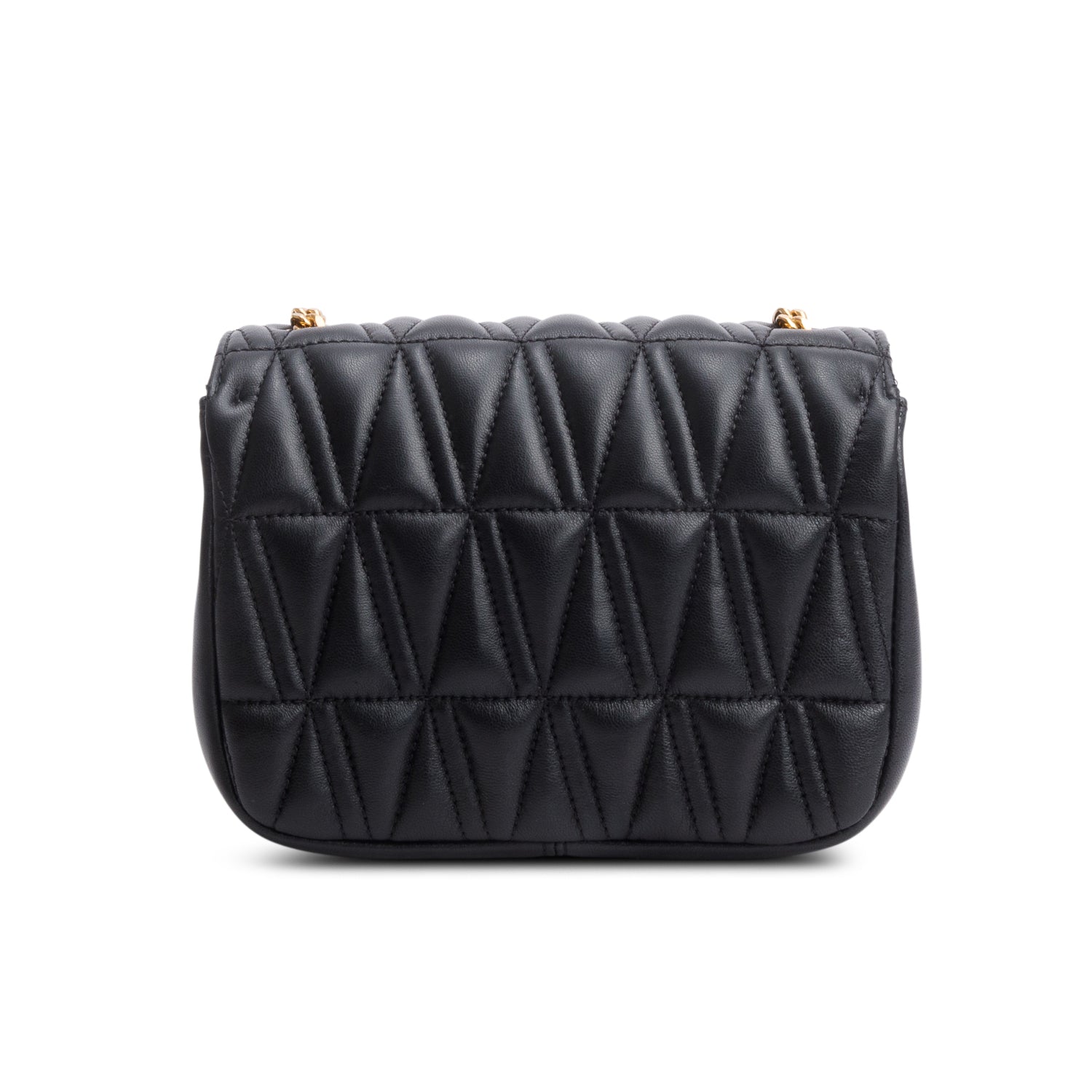 Versace Black Quilted Leather Virtus Shoulder Bag w/ Box