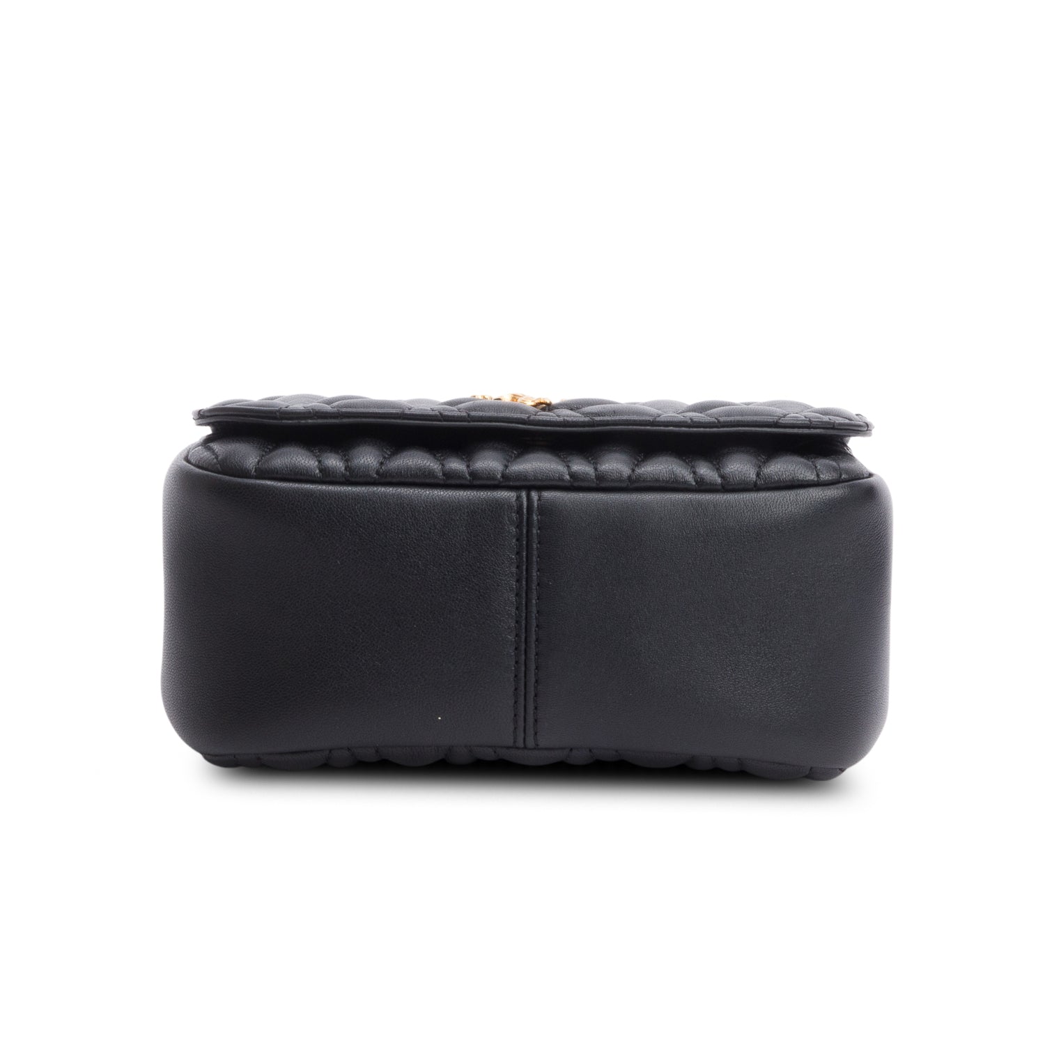 Versace Black Quilted Leather Virtus Shoulder Bag w/ Box