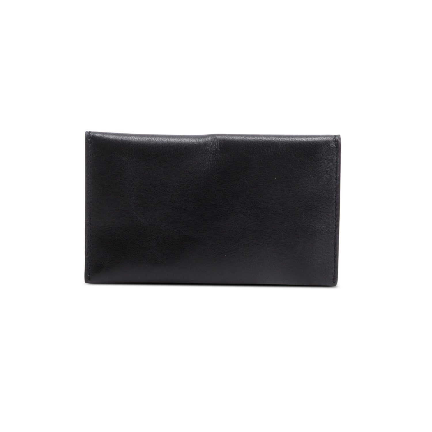 Saint Laurent 2024 Black Shiny Calfskin Envelope Coin Pouch