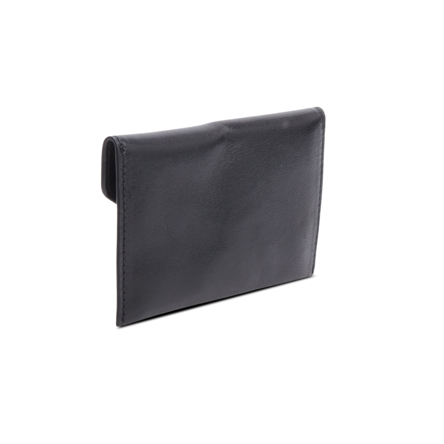 Saint Laurent 2024 Black Shiny Calfskin Envelope Coin Pouch