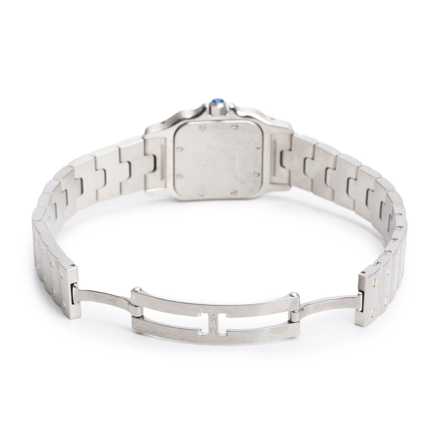 Cartier Stainless Steel & 18k Yellow Gold Santos De Cartier Galbee Quartz Watch, Small Model 1567 w/ Box & Papers