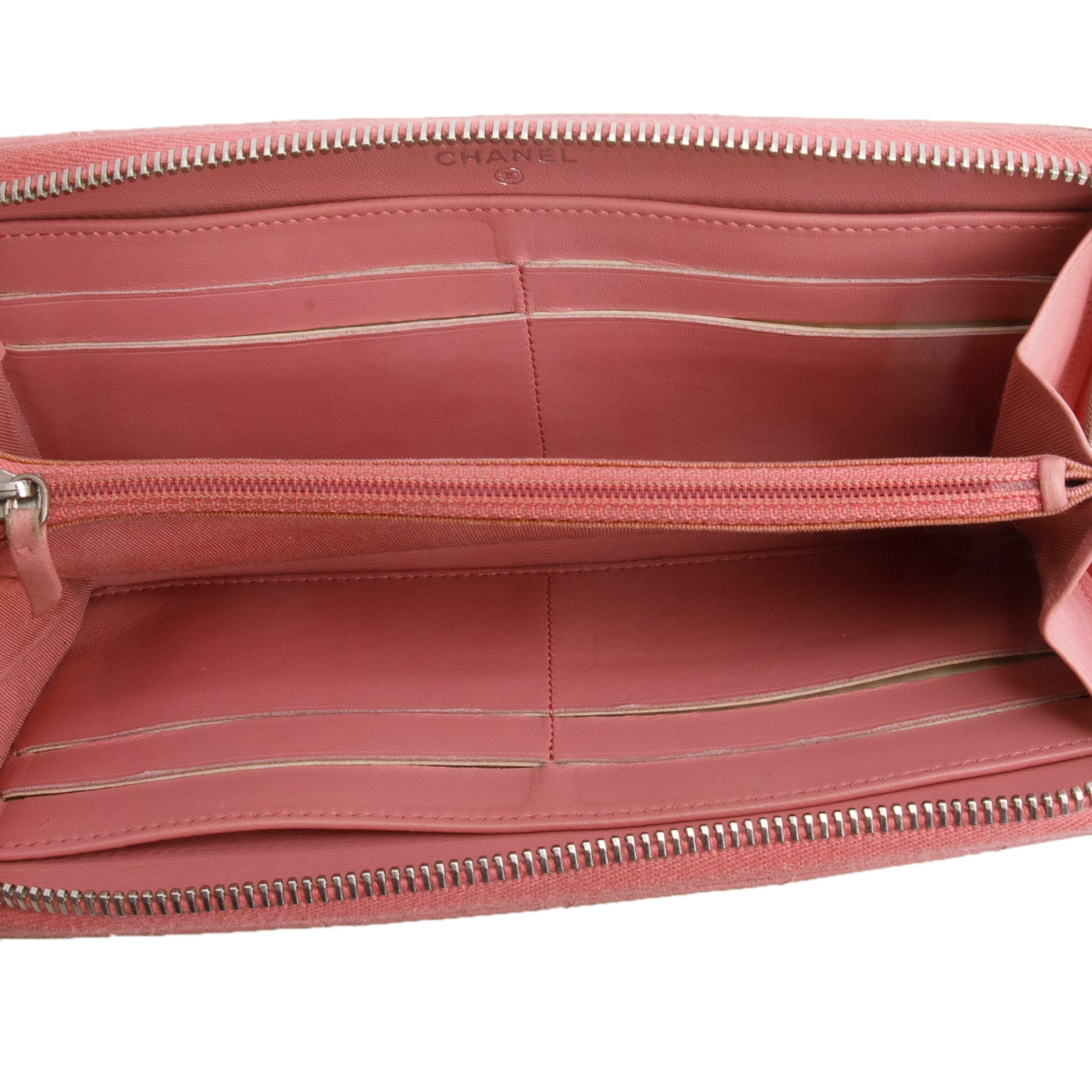 Chanel Pink Lambskin Leather Classic Long Zipped Wallet