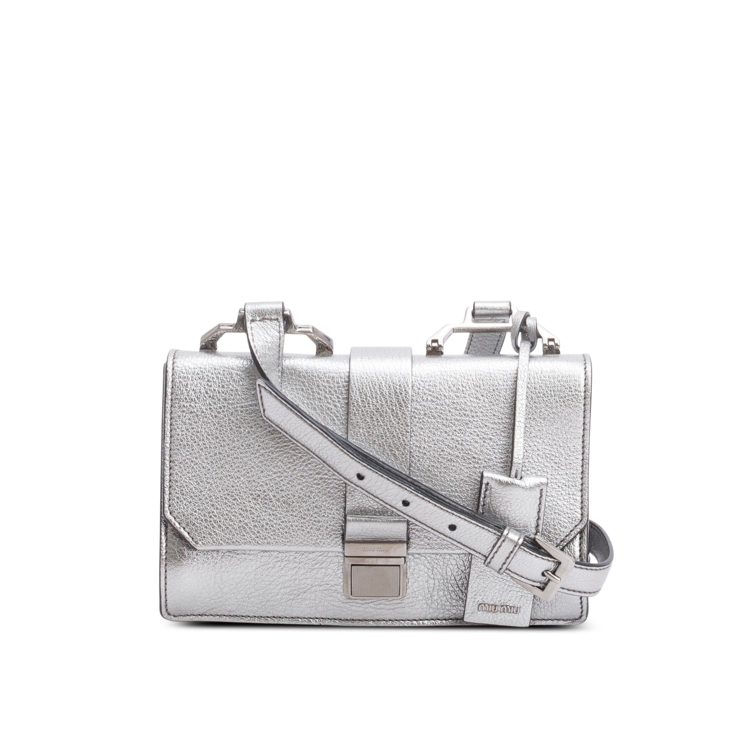 Miu Miu Metallic Goatskin Leather Bandoliera Shoulder Bag w/ Authenticity Card
