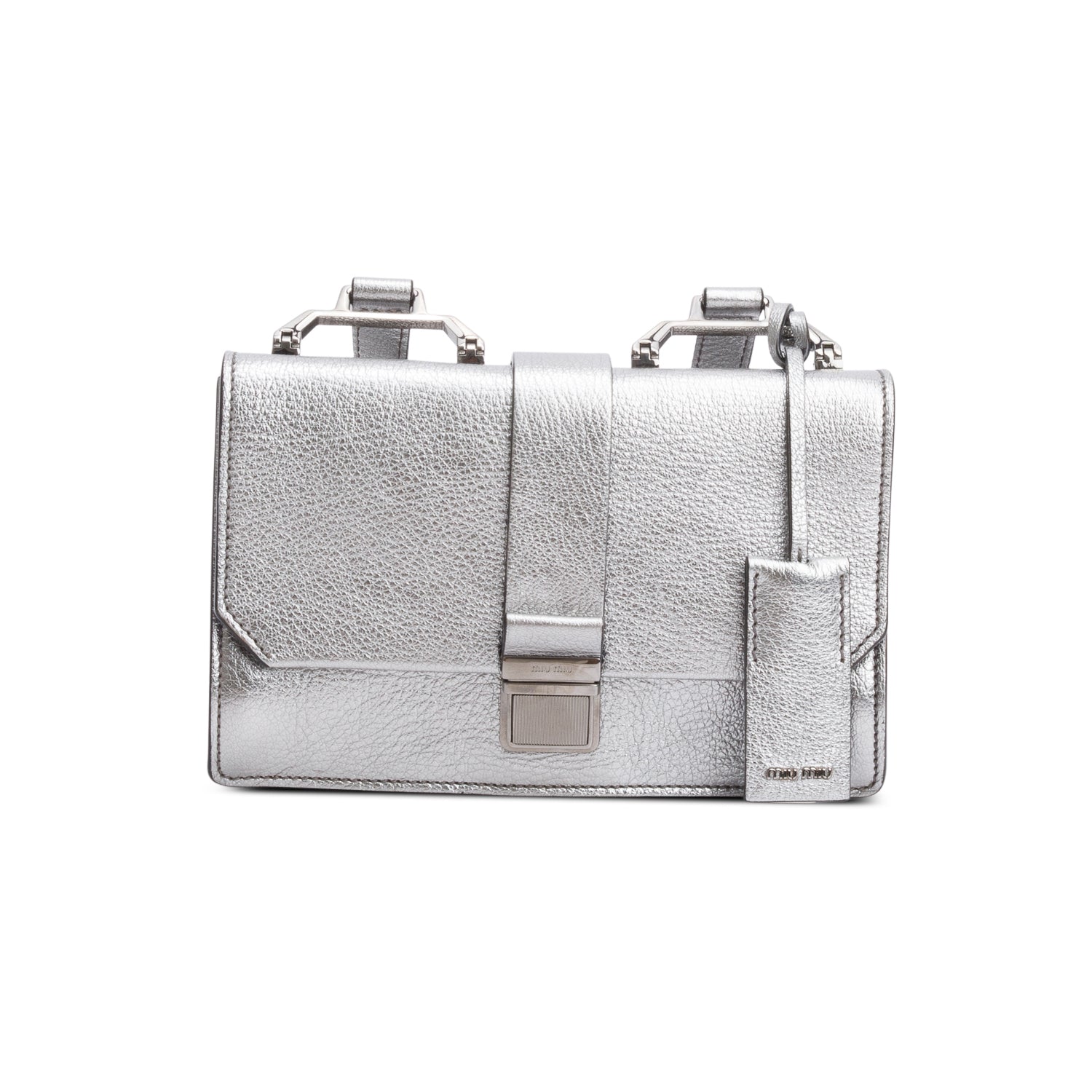 Miu Miu Metallic Goatskin Leather Bandoliera Shoulder Bag w/ Authenticity Card