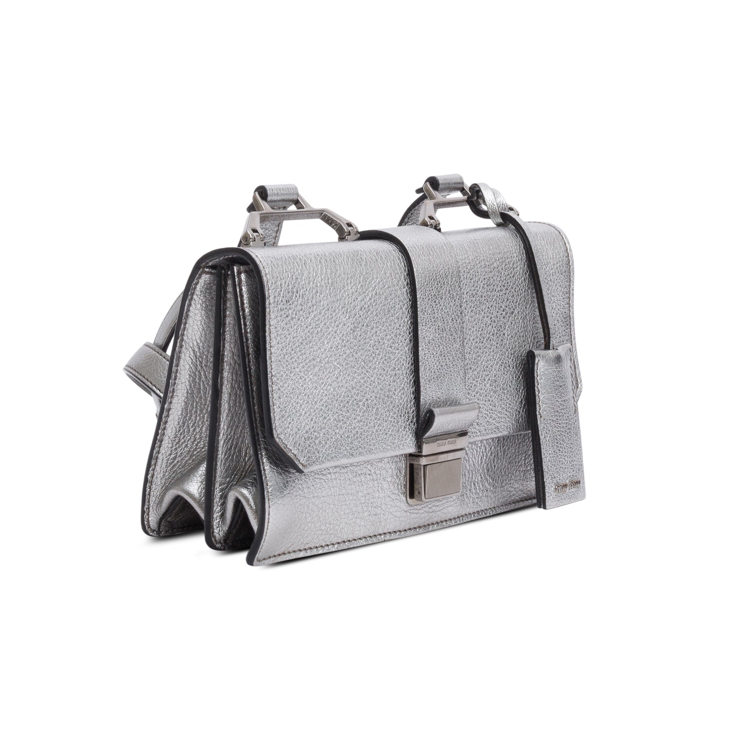 Miu Miu Metallic Goatskin Leather Bandoliera Shoulder Bag w/ Authenticity Card