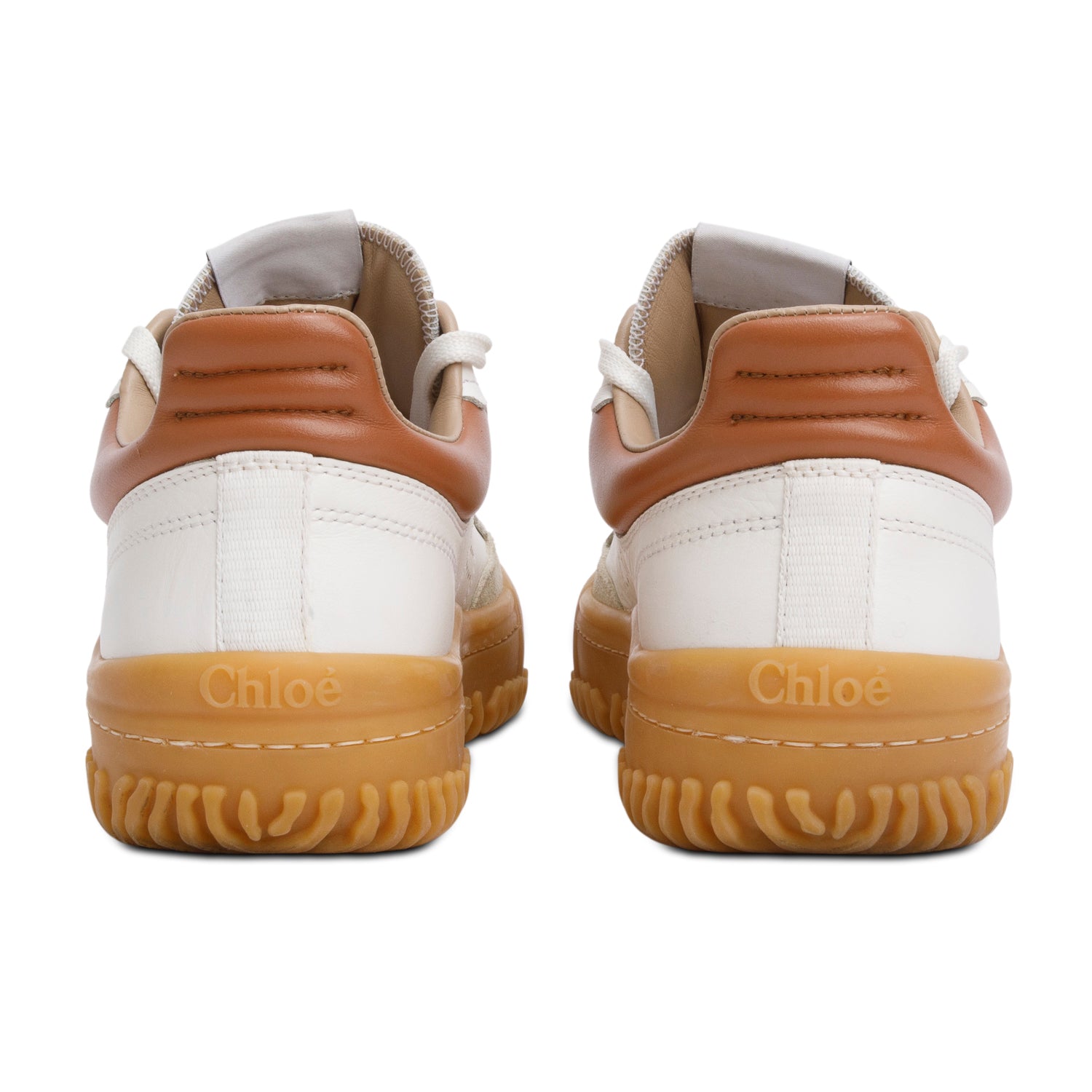 Chloe White Leather Frankie Sneakers, Size 38