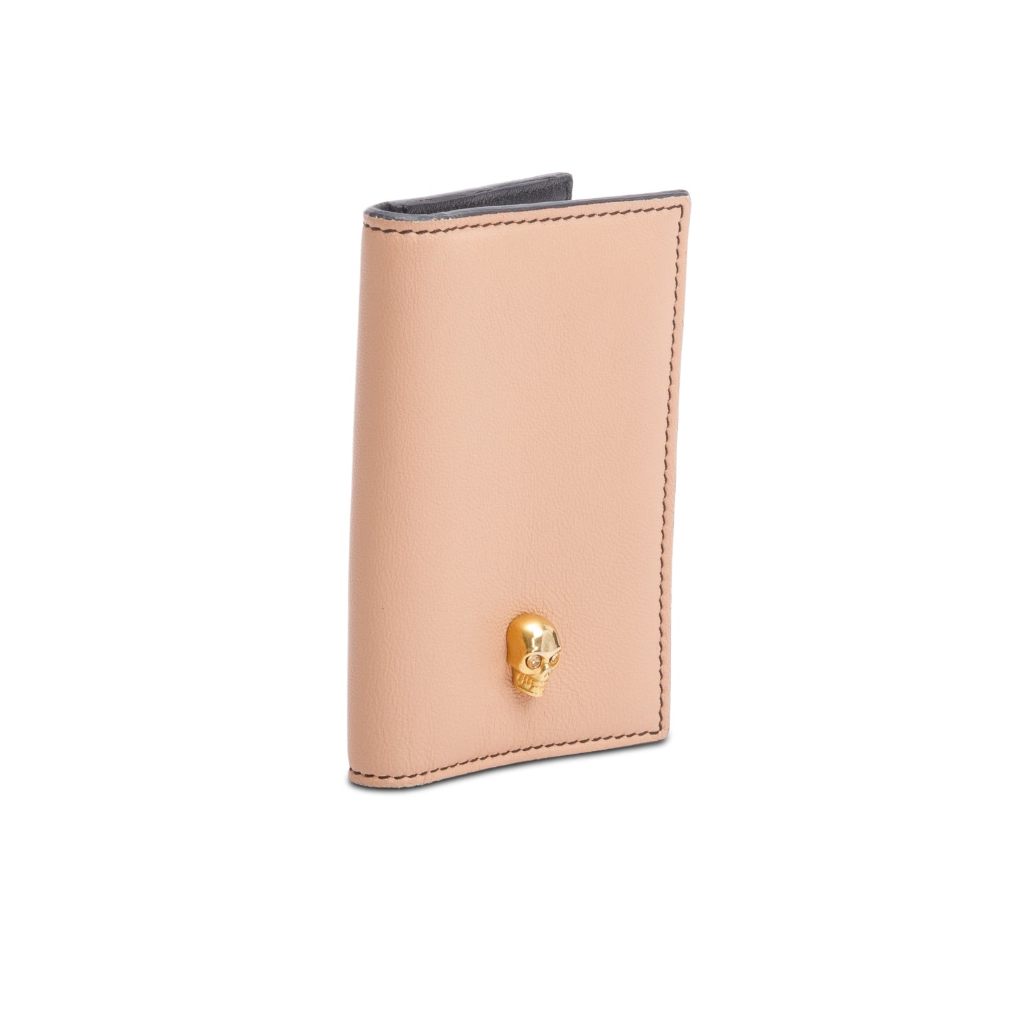 Alexander McQueen Pink Leather Skull Bifold Card Holder