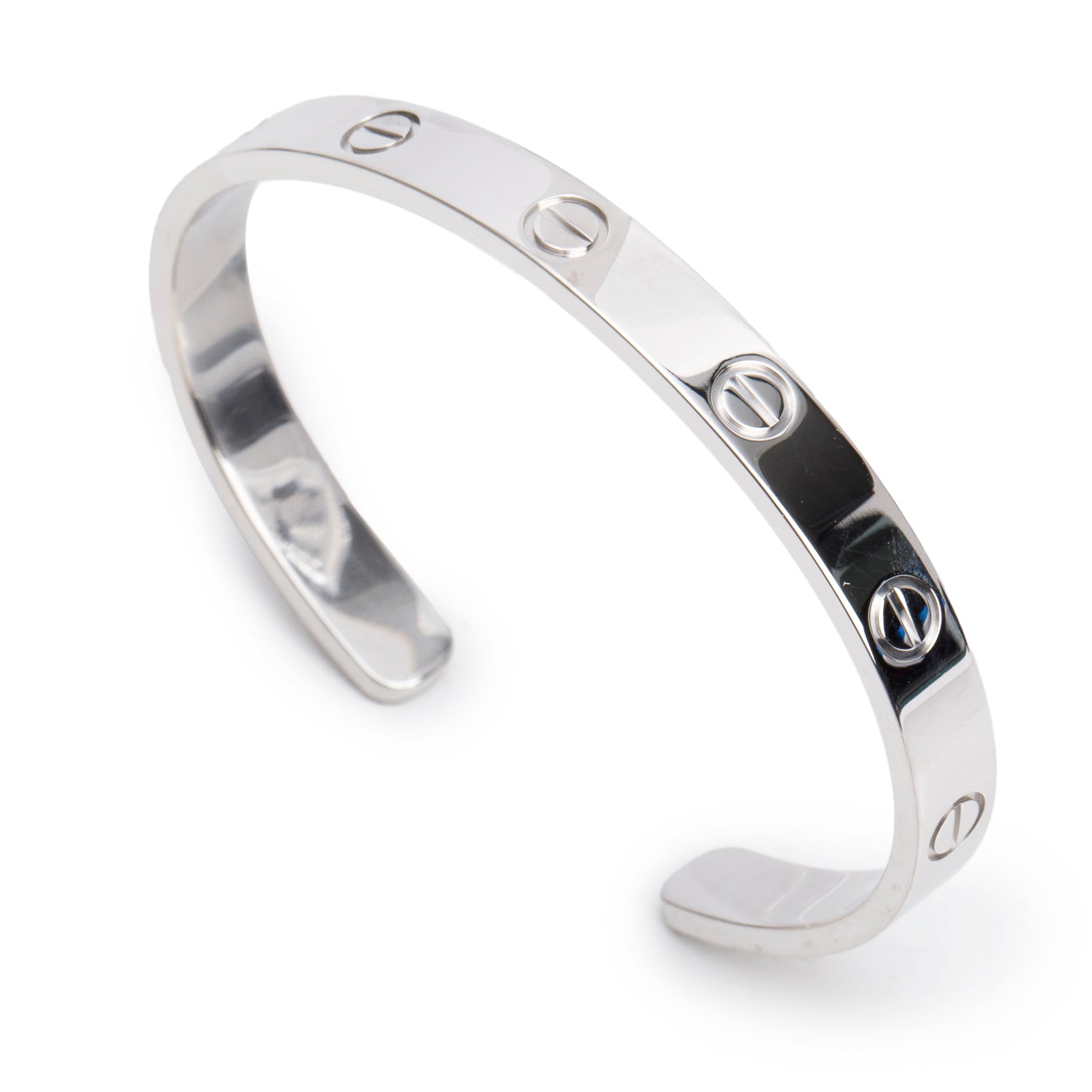 Cartier 18k White Gold Love Cuff, Size 17