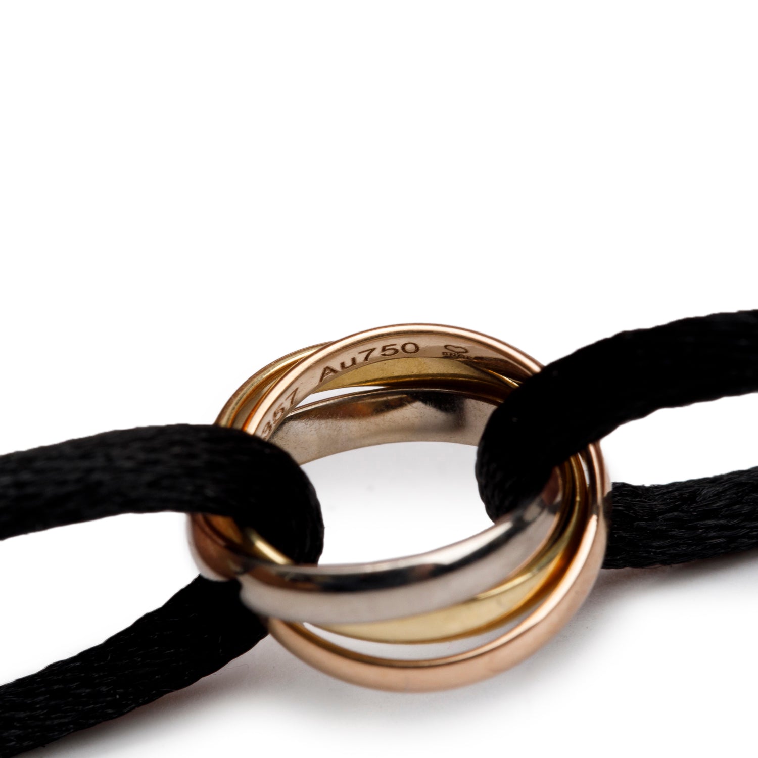 Cartier 18k White, Yellow & Rose Gold Trinity Cord Bracelet