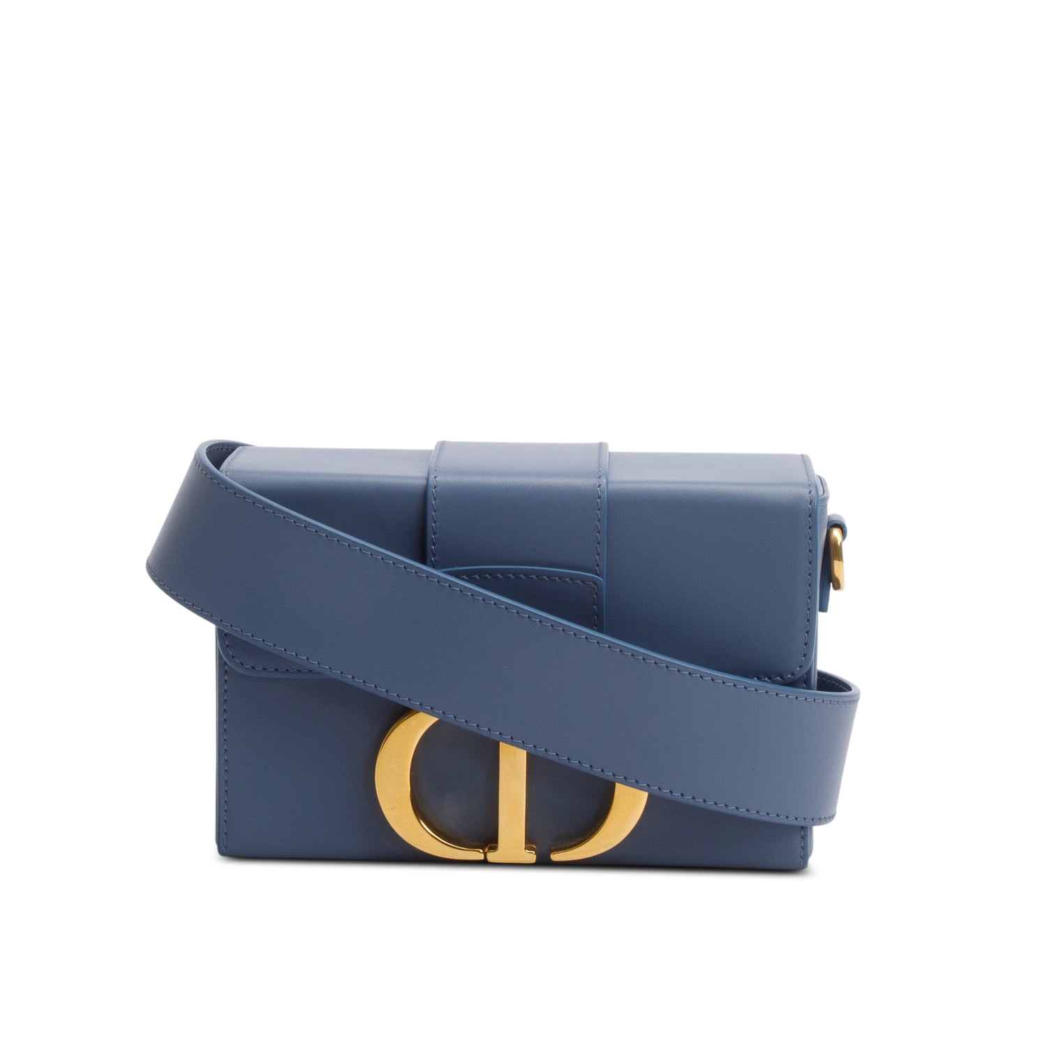 Christian Dior 2020 Blue Leather 30 Montaigne Box Bag w/ Strap, Box & Authenticity Card
