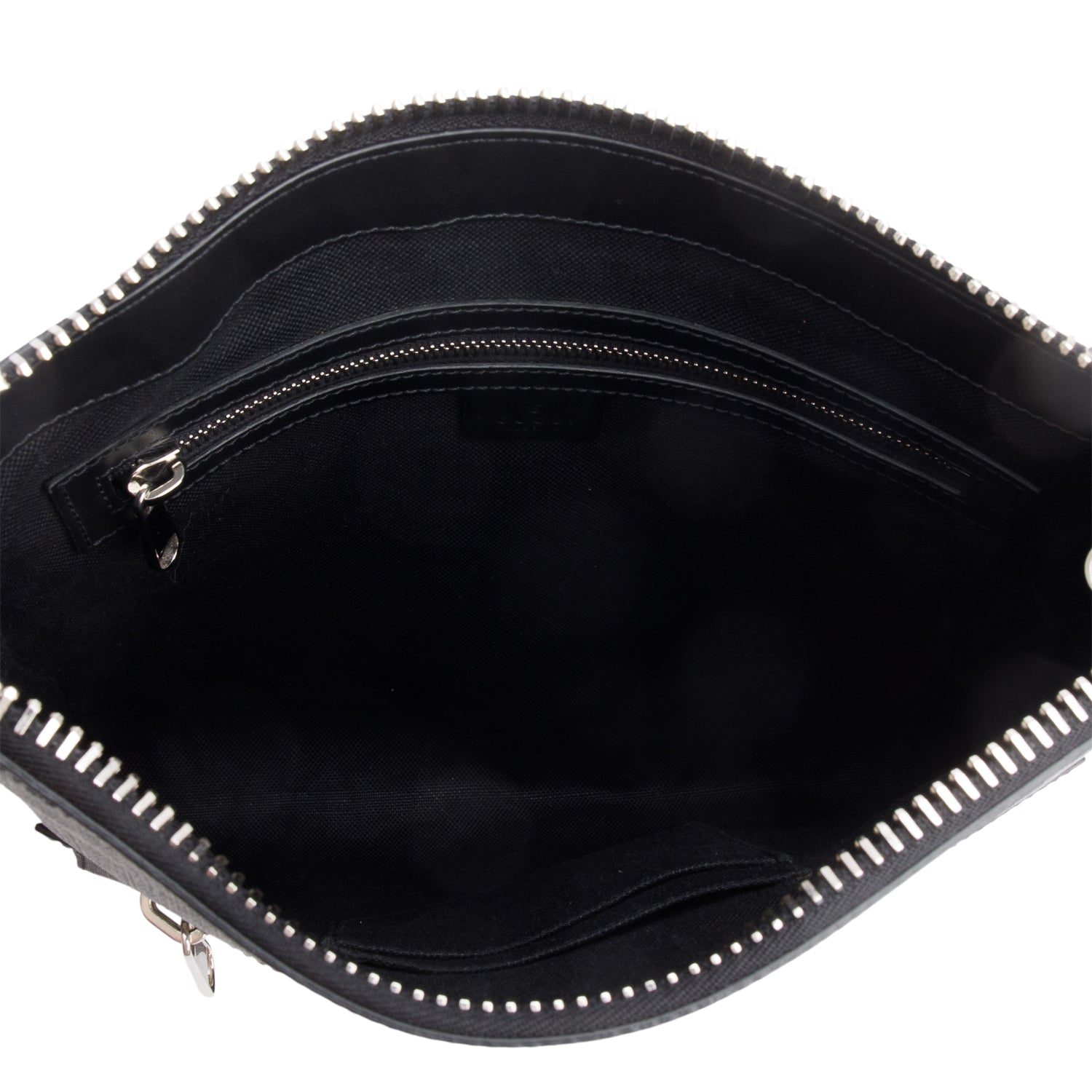 Gucci Black GG Supreme Canvas Calfskin Messenger Bag