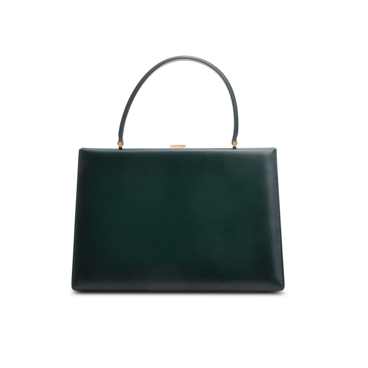 Celine Green Leather Clasp Medium Bag