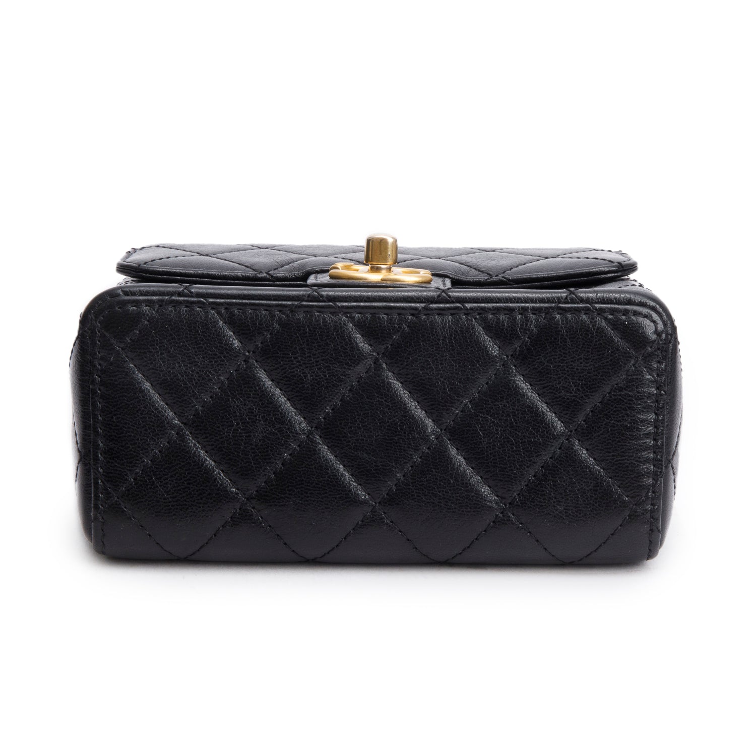 Chanel 2022 Black Goatskin Retro Classic Mini Square Flap Bag w/ Box & Receipt