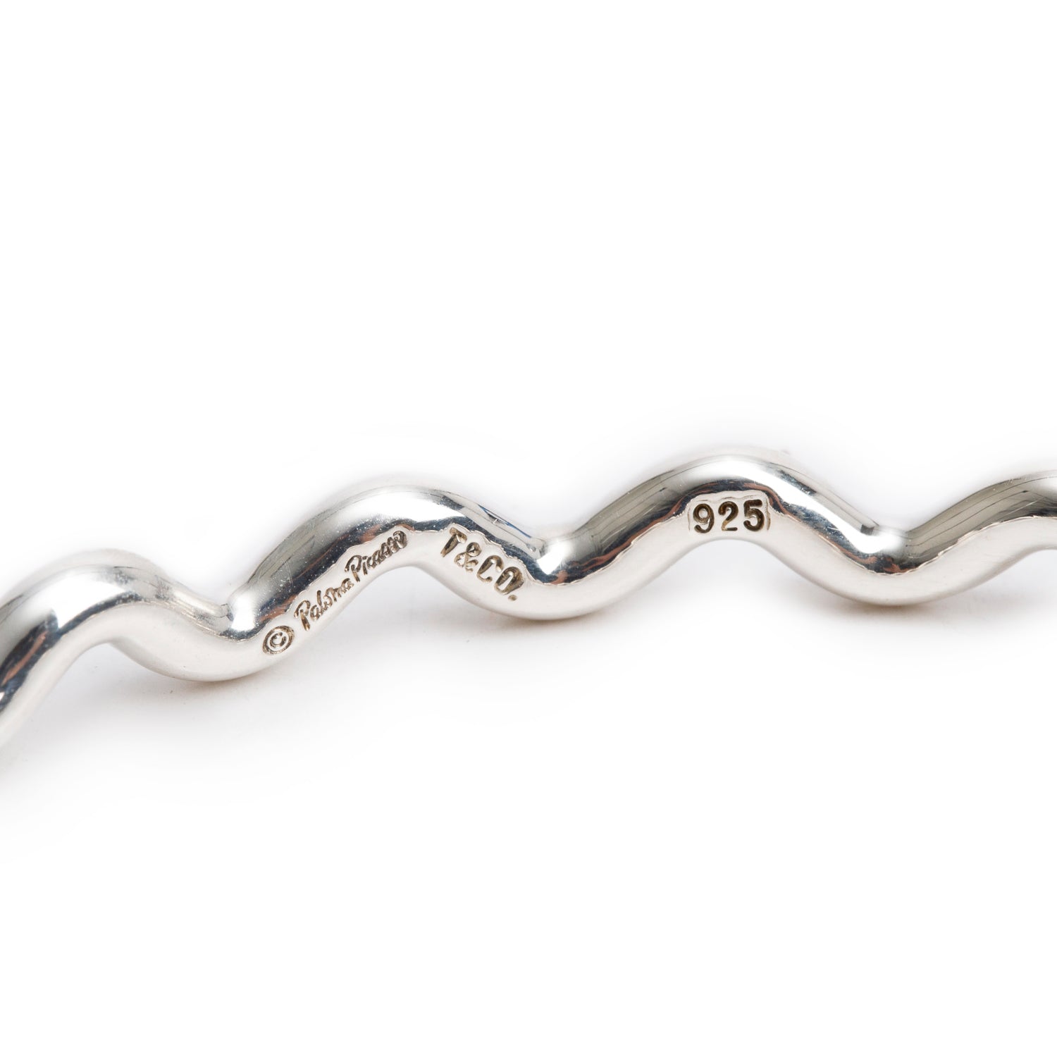 Tiffany & Co. Paloma Picasso Sterling Silver Zig Zag Wave Bangle Bracelet