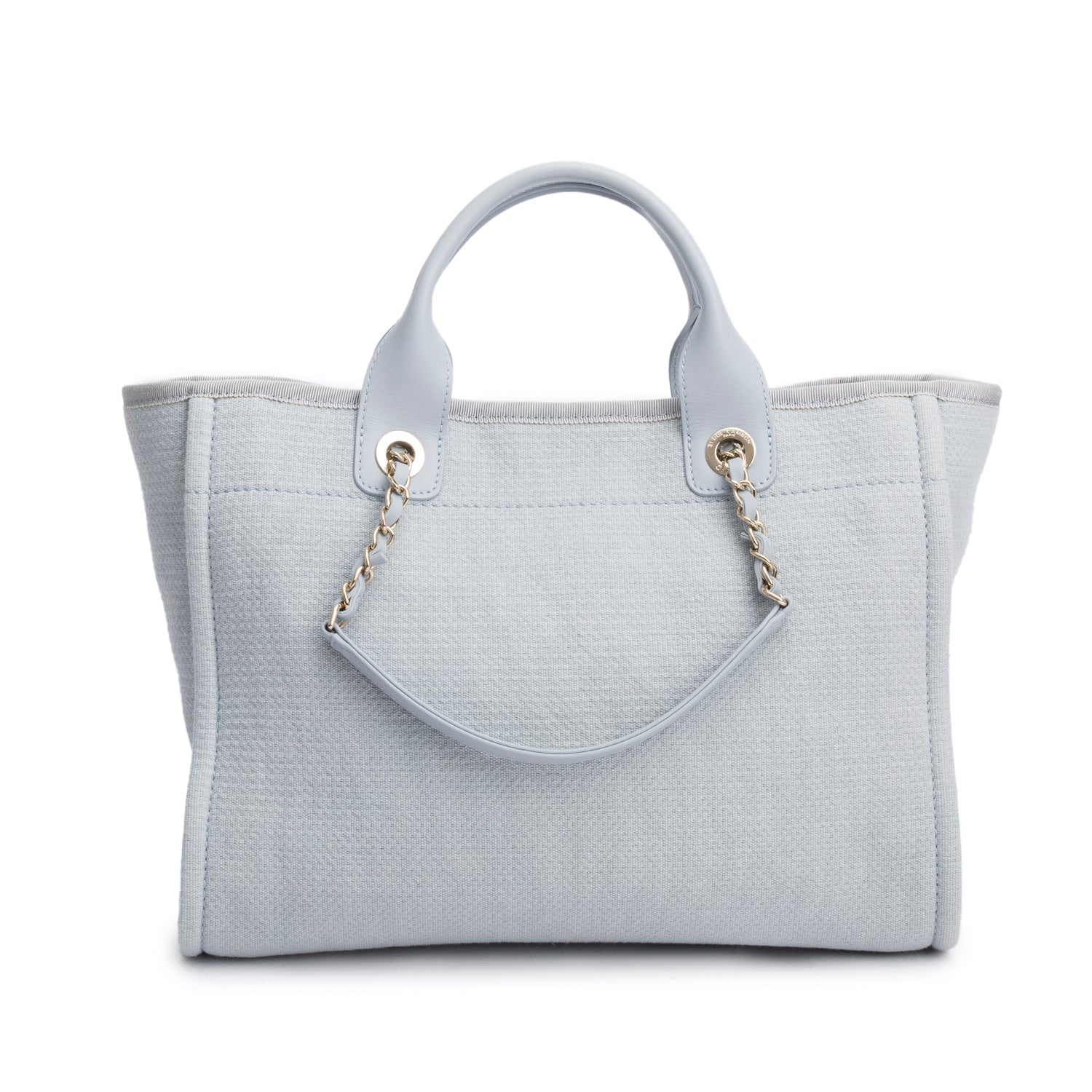 Chanel Blue Mixed Fibers Small Deauville Tote w/ Pouch & Box