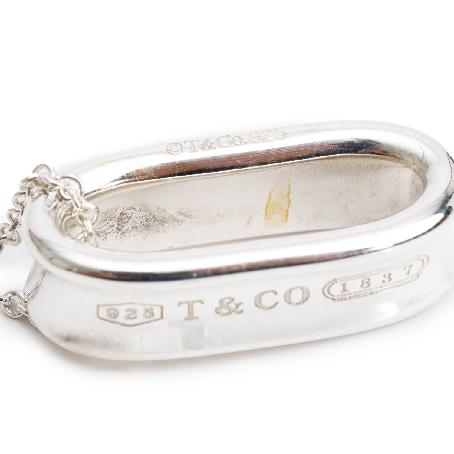 Tiffany & Co. Sterling Silver 1837 Oval Pendant Necklace