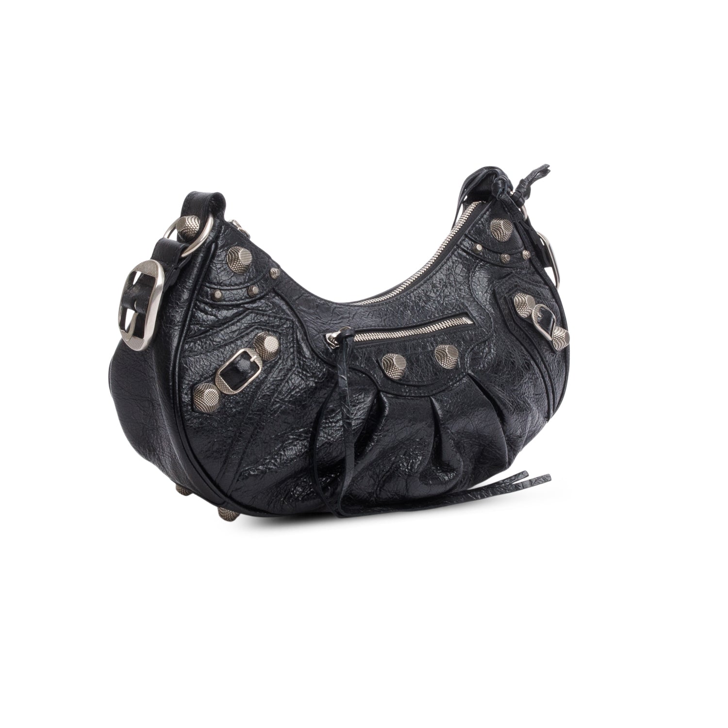 Balenciaga Black Arena Leather Le Cagole Small Shoulder Bag w/ Box