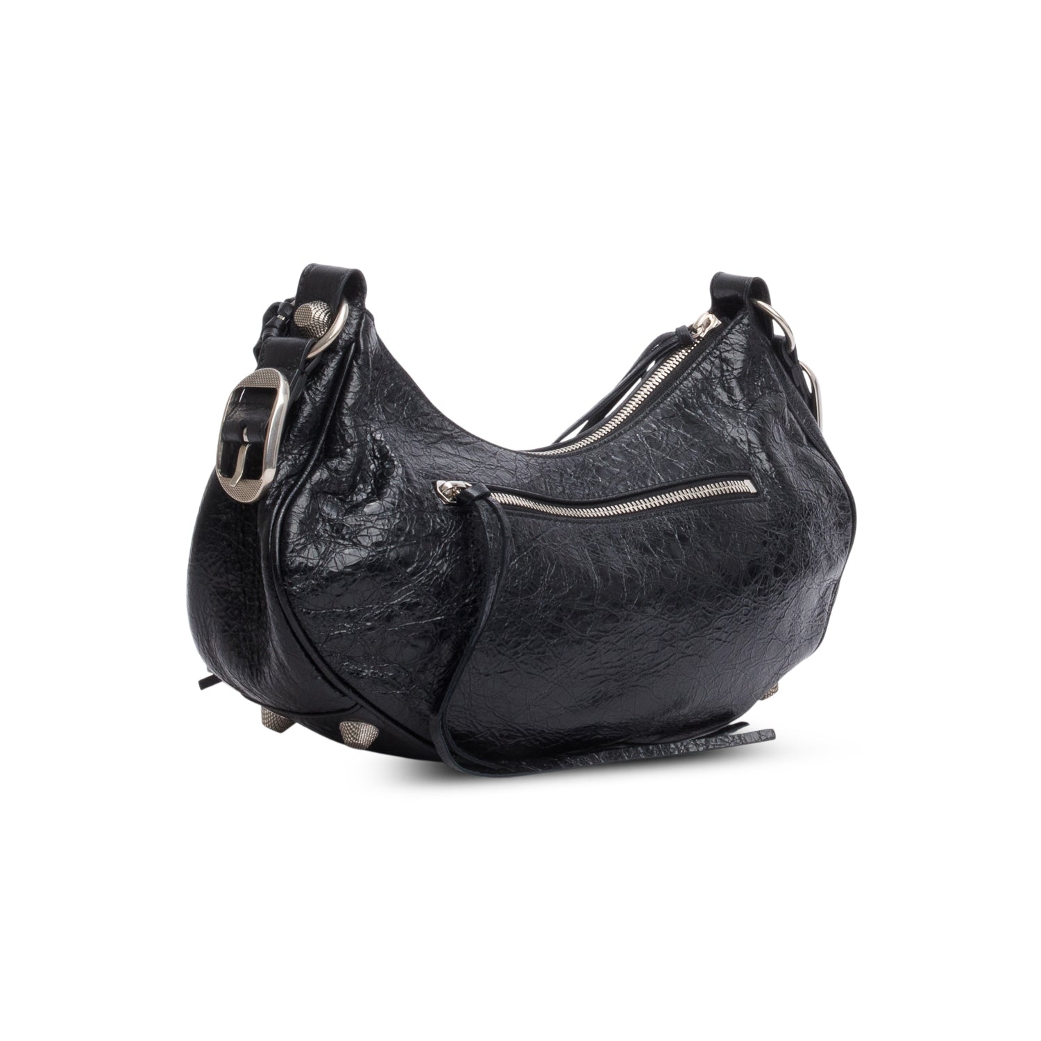 Balenciaga Black Arena Leather Le Cagole Small Shoulder Bag w/ Box