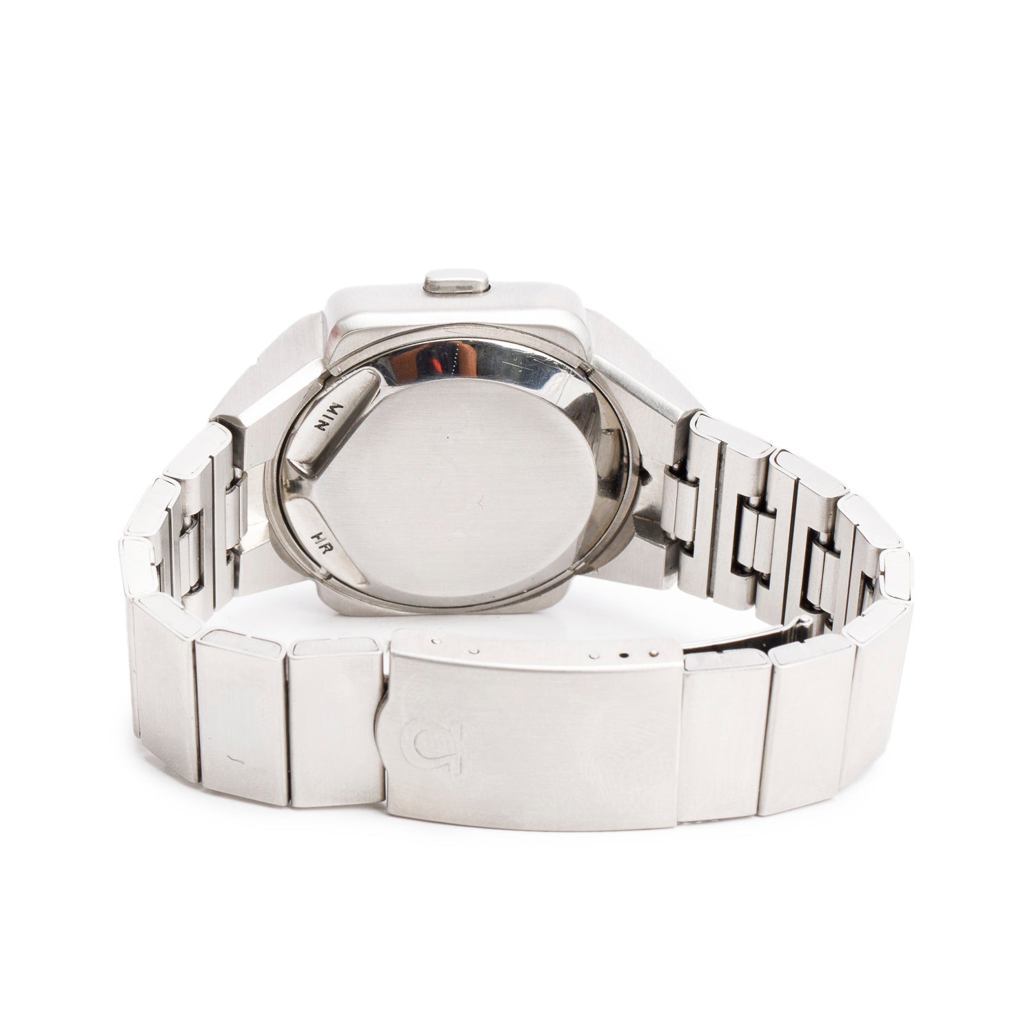 Omega Vintage Stainless Steel Time Computer Digital Watch w/ Box