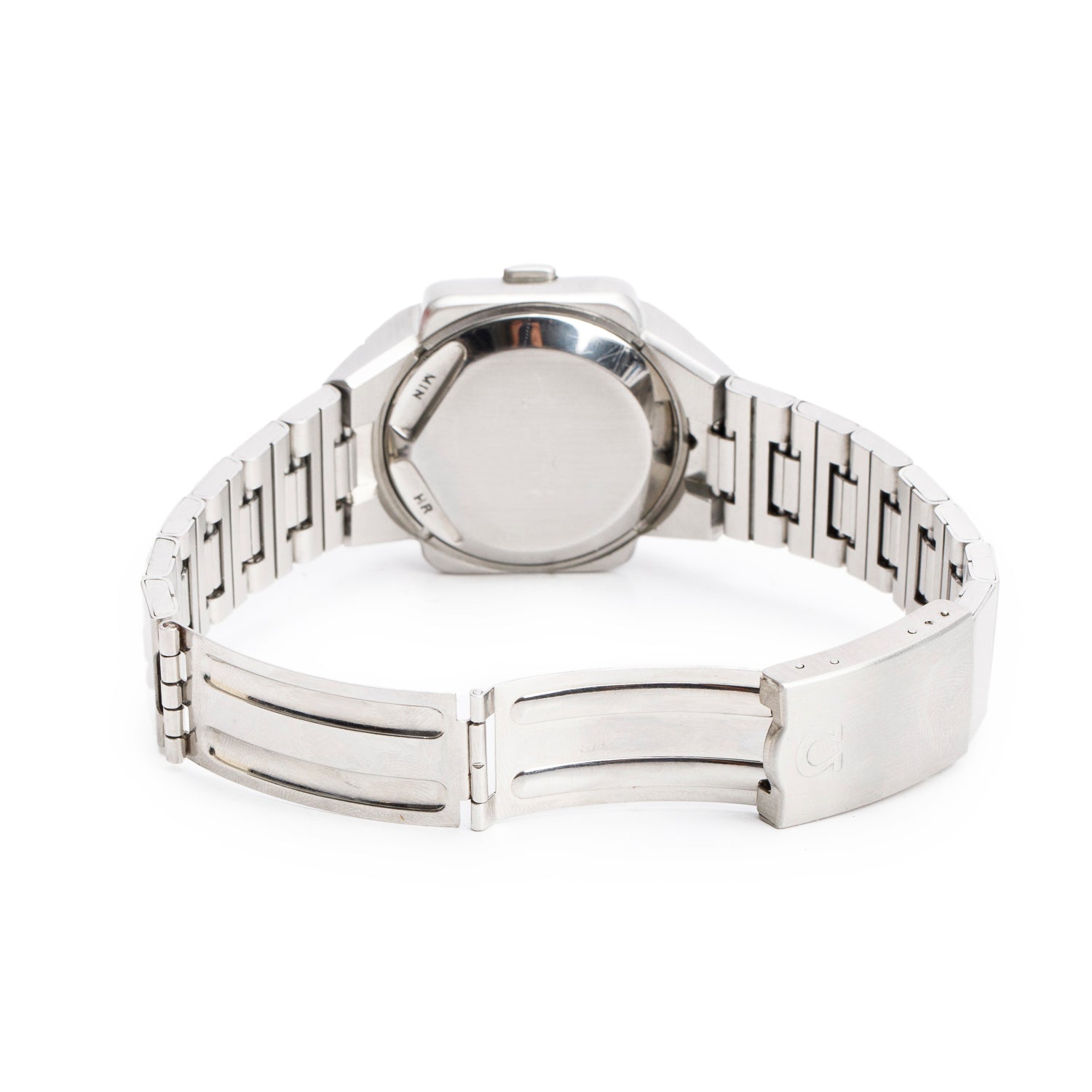 Omega Vintage Stainless Steel Time Computer Digital Watch w/ Box