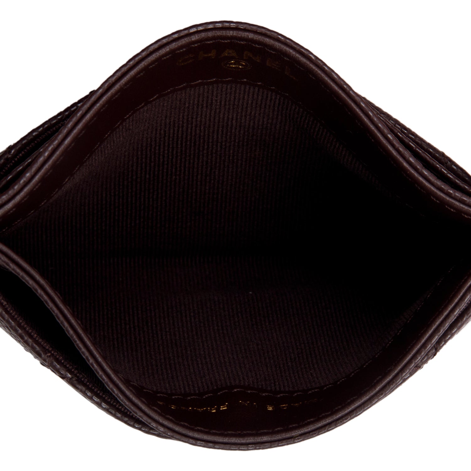 Chanel Burgundy Quilted Caviar Leather Card Holder w/ Box