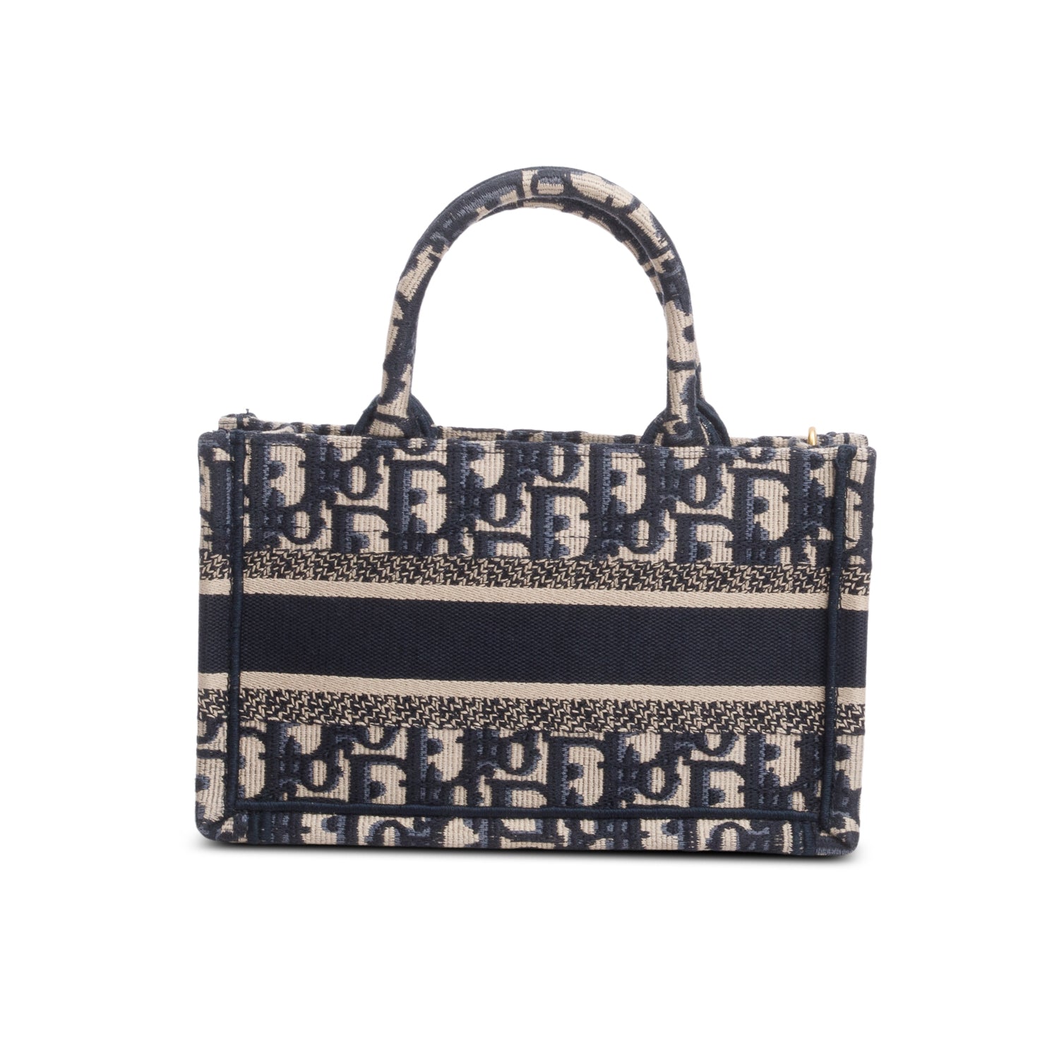 Christian Dior 2024 Blue Oblique Embroidered Mini Book Tote w/ Strap