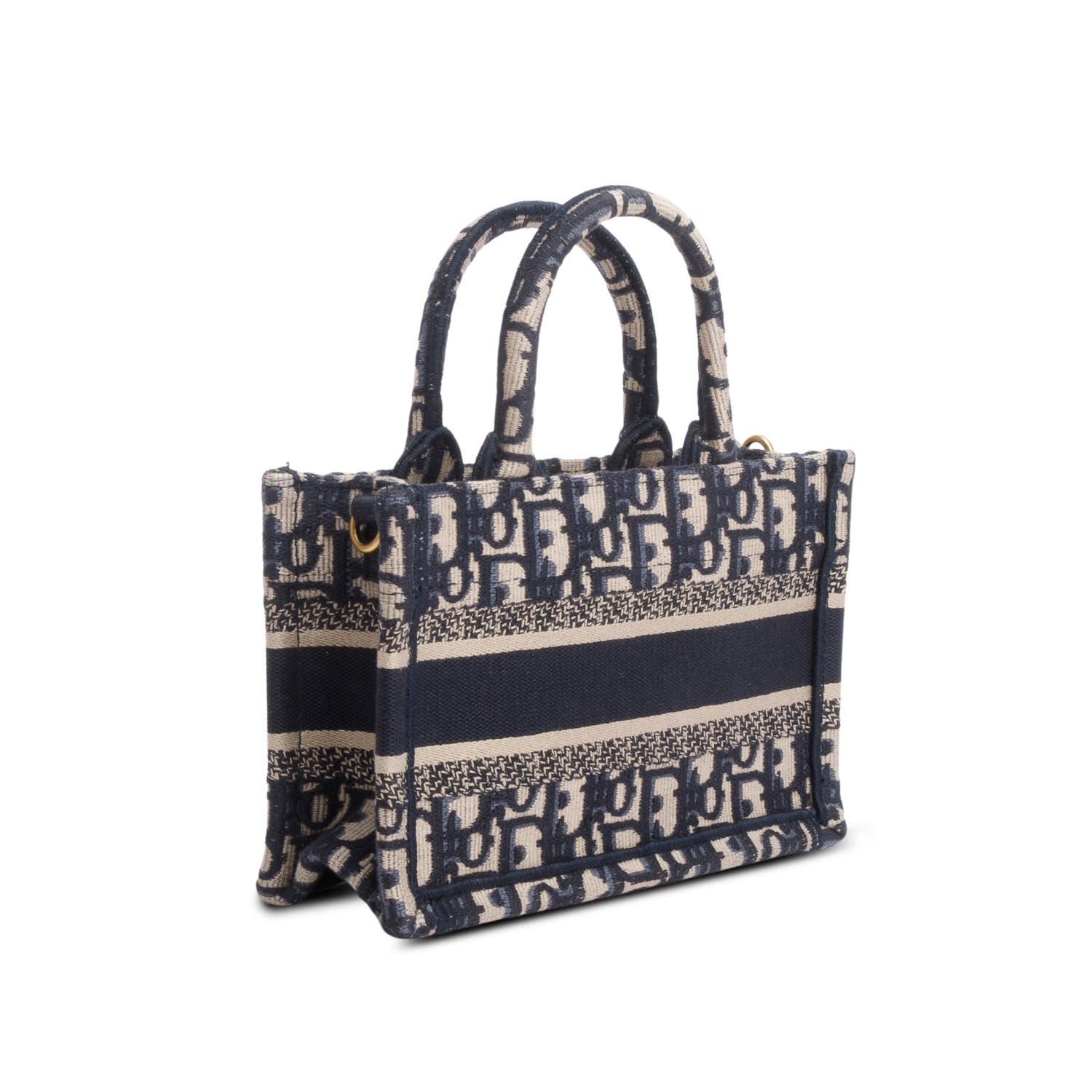Christian Dior 2024 Blue Oblique Embroidered Mini Book Tote w