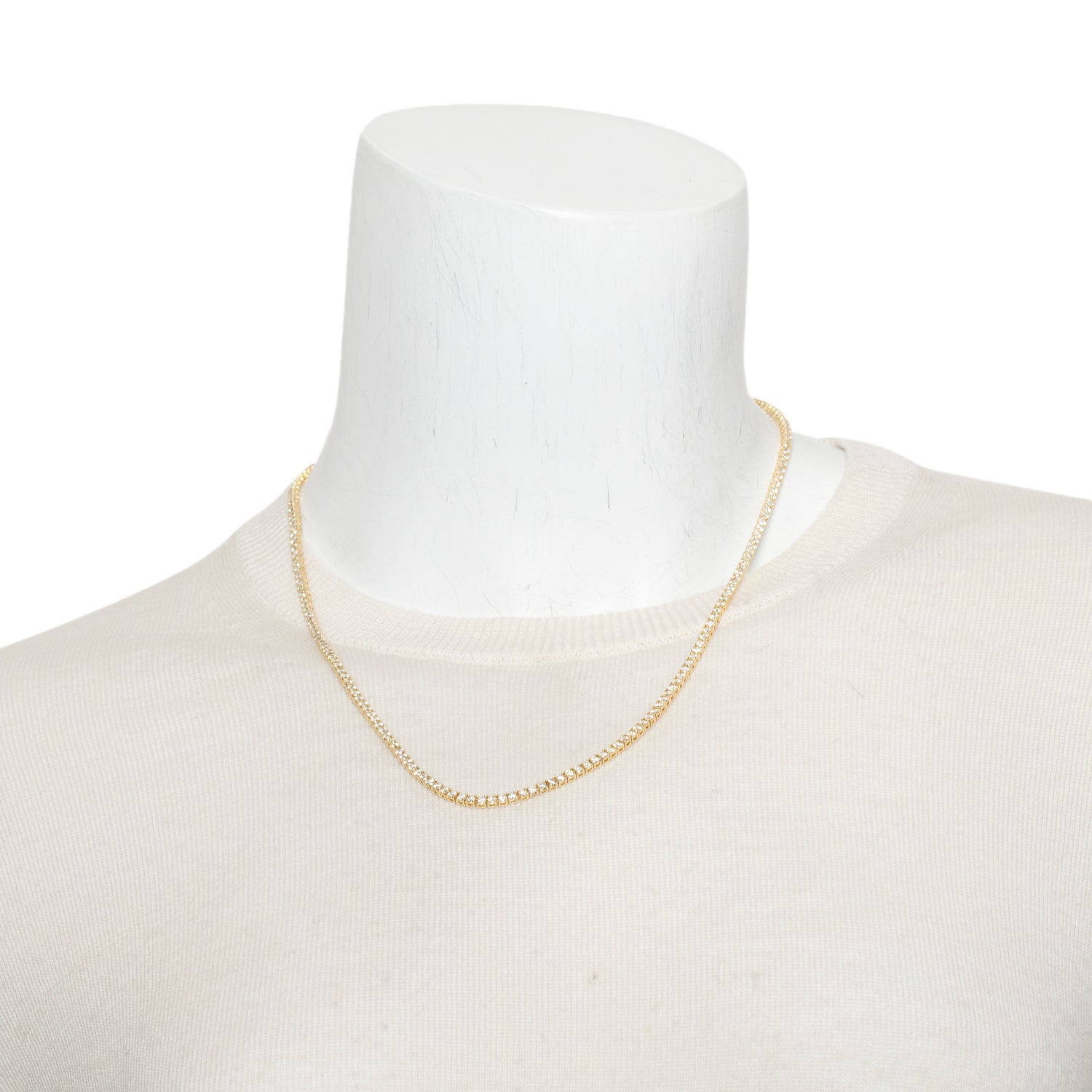 14k Yellow Gold 8.08 tcw. Diamond Tennis Necklace
