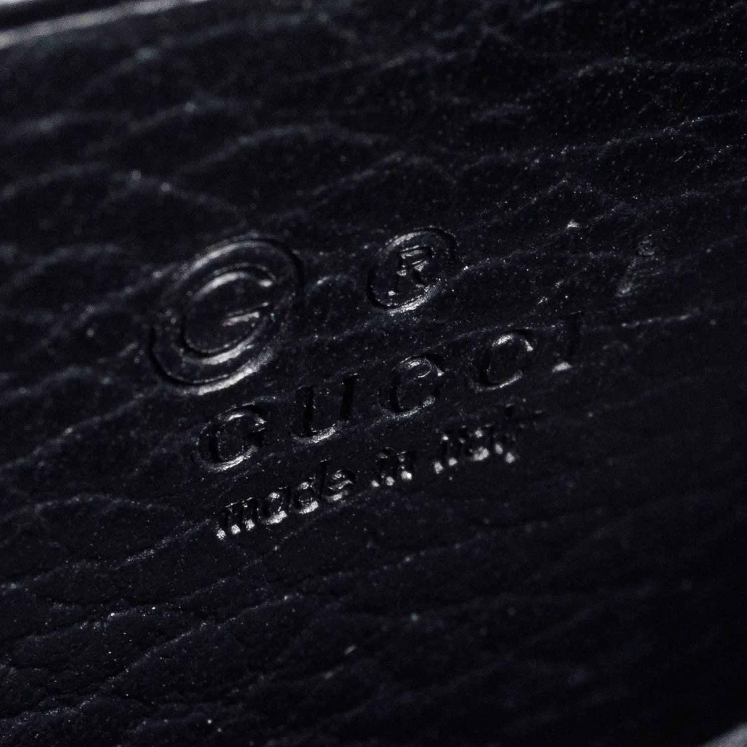 Gucci Black Leather Interlocking G Wallet on Chain w/ Box