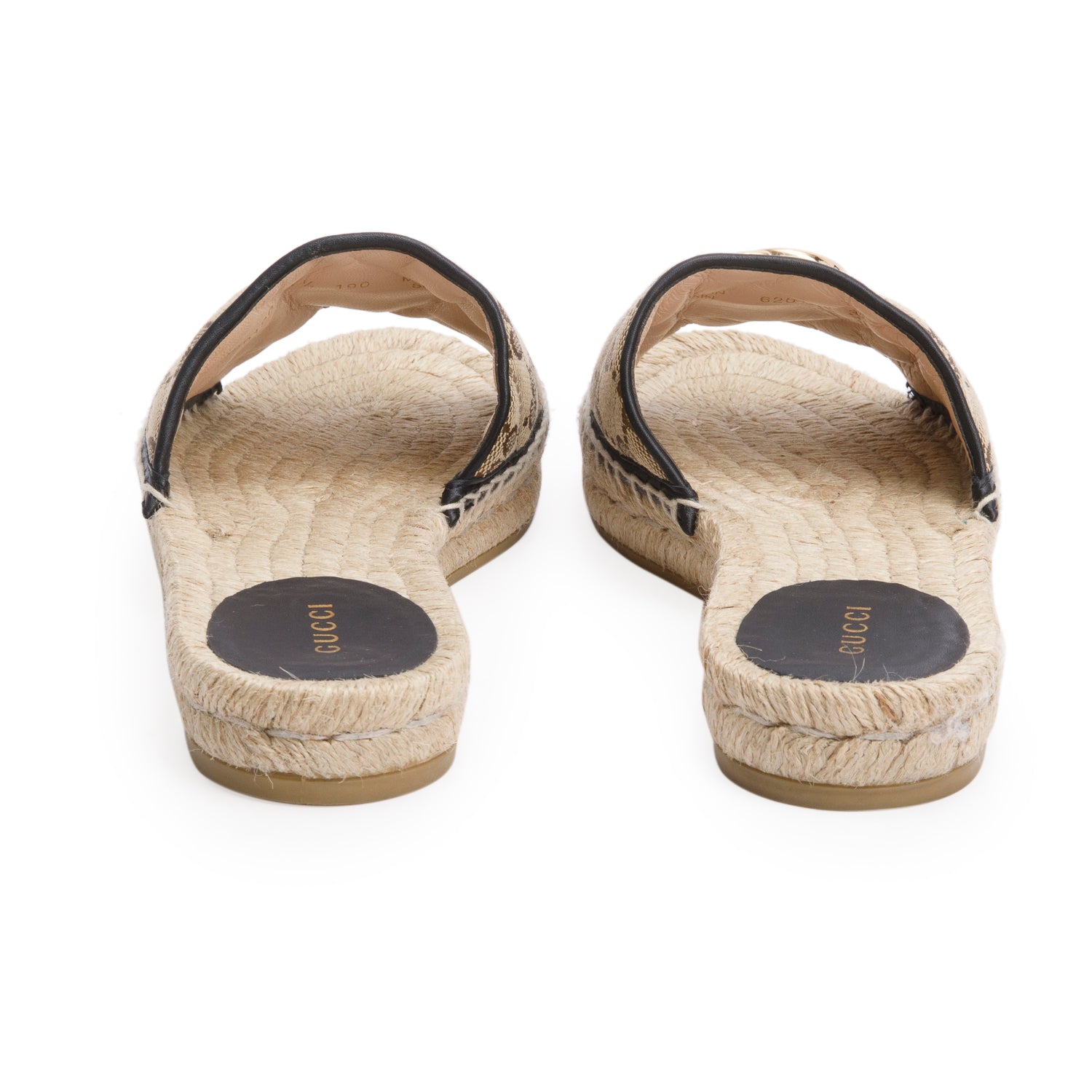 Gucci GG Matelasse Canvas Espadrille Sandals, Size 37.5 w/ Box