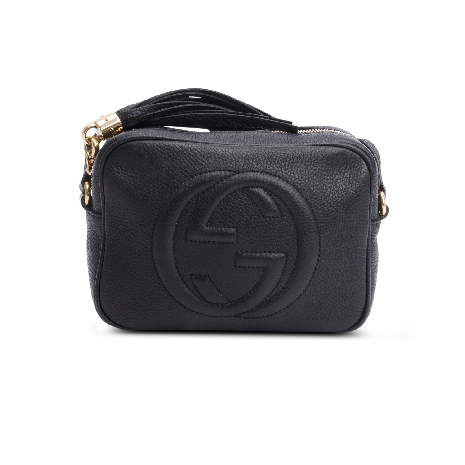 Gucci Black Pebbled Calfskin Small Soho Disco Bag w/ Receipt
