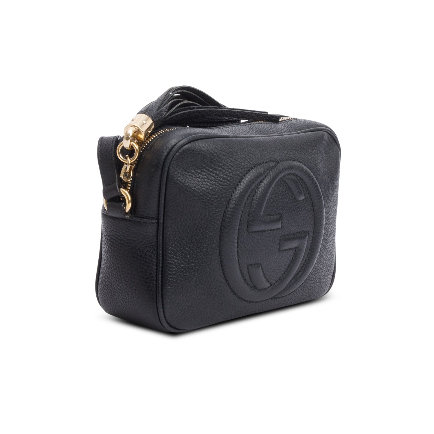 Gucci Black Pebbled Calfskin Small Soho Disco Bag w/ Receipt