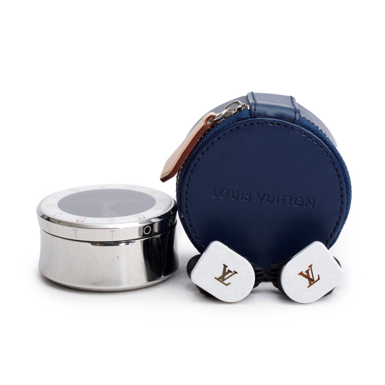 Louis Vuitton White Monogram Horizon Wireless Earphones w/ Box