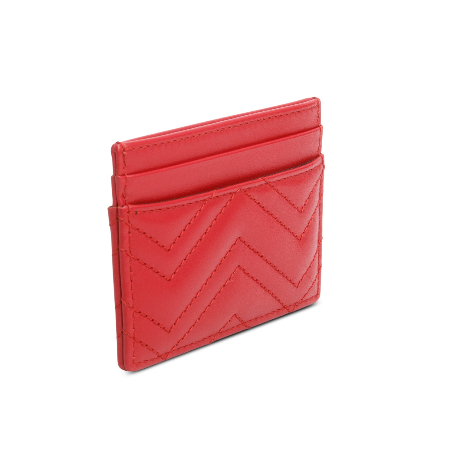 Gucci Red GG Marmont Card Case w/ Box