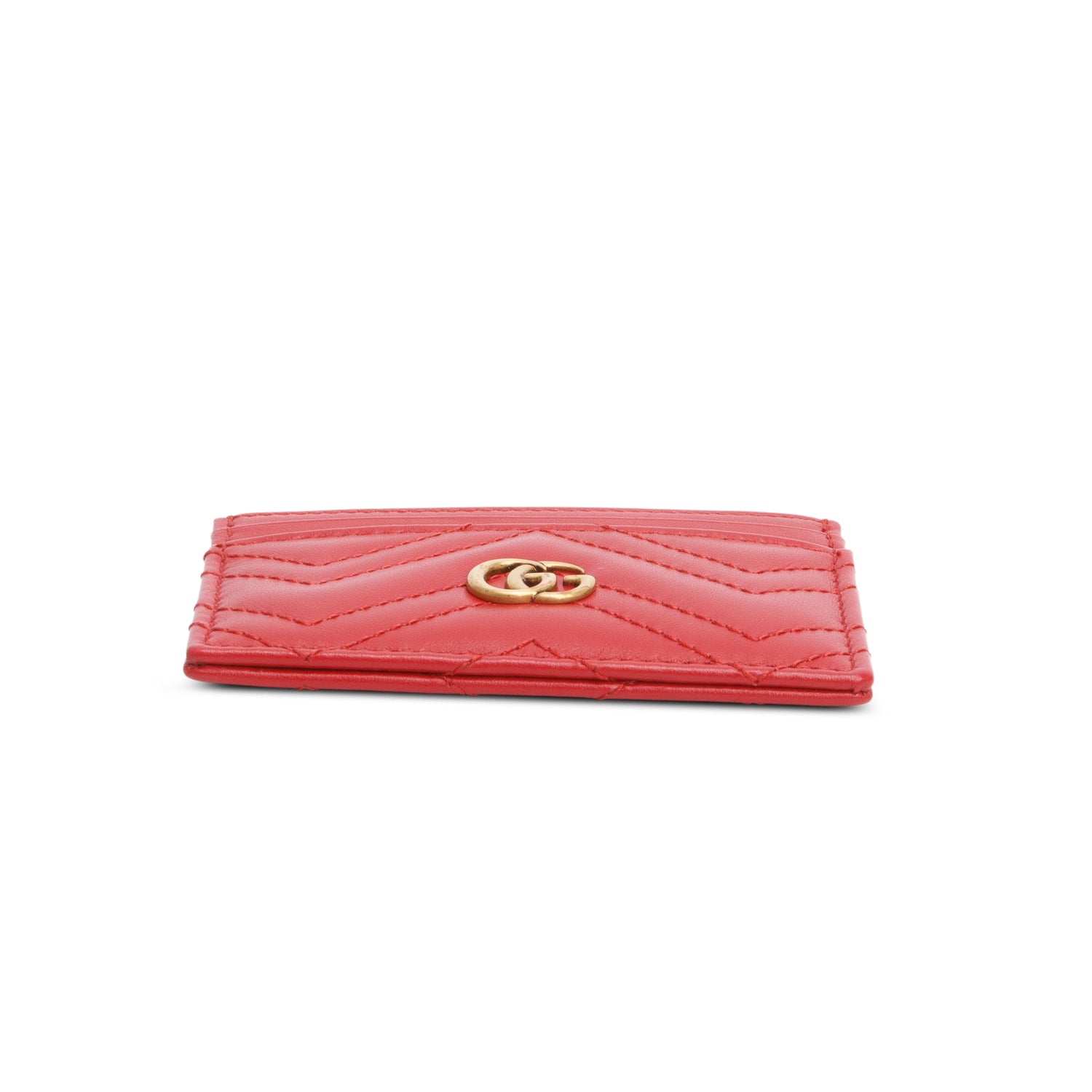 Gucci Red GG Marmont Card Case w/ Box