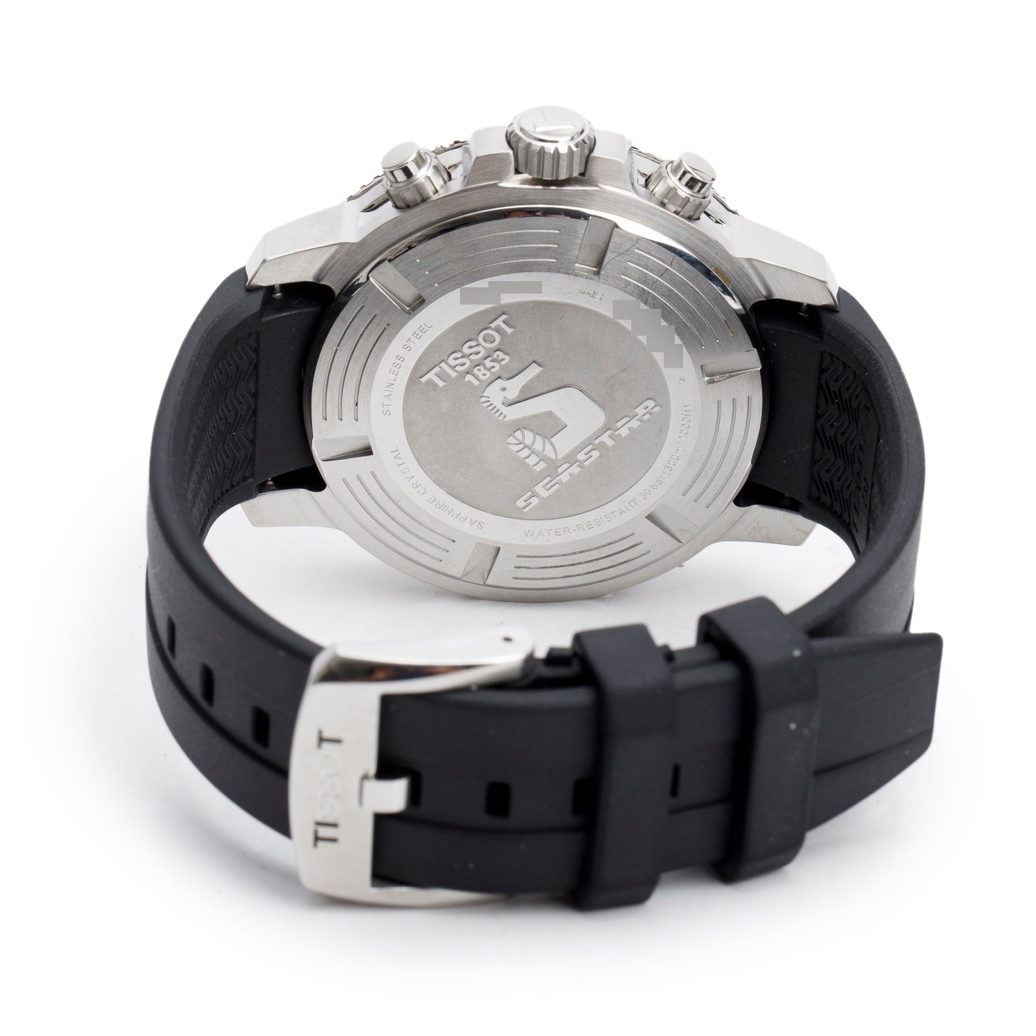 Tissot Stainless Steel Seastar 1000 45.5 MM Chronograph Quartz Watch Black Dial