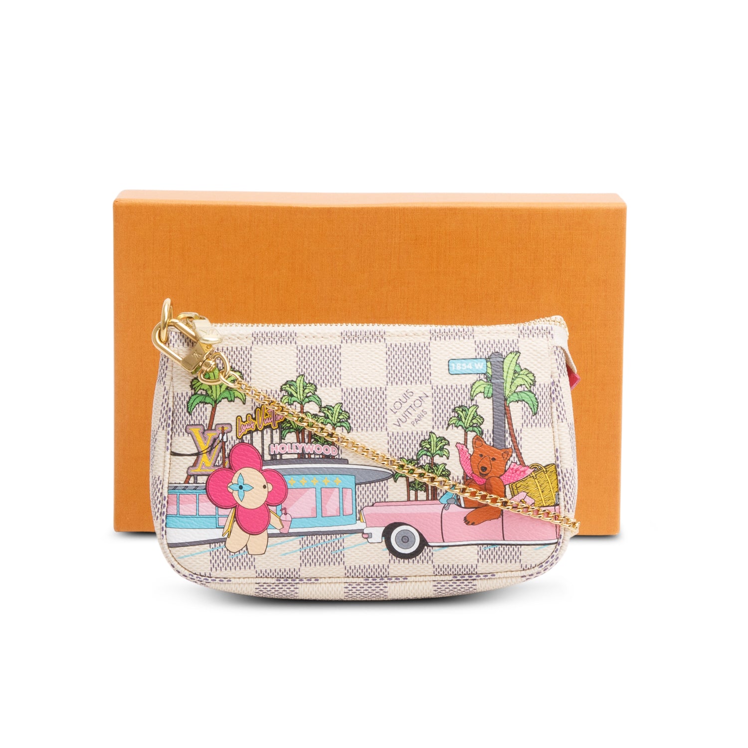 Louis Vuitton 2021 Damier Azur Animation Hollywood Mini Pochette Accessoires w/ Box & Receipt