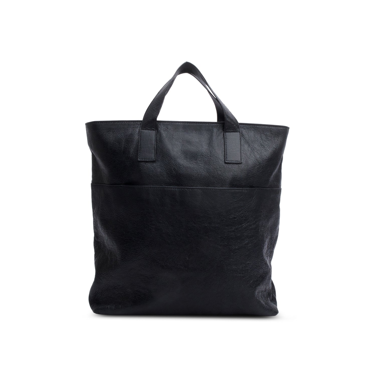 Balenciaga x Adidas Black Leather North-South Tote Bag w/ Strap