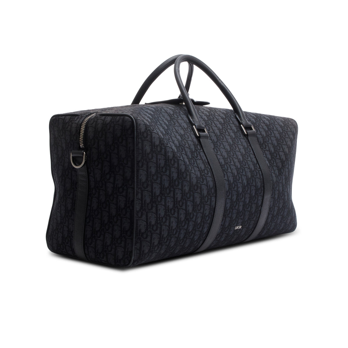Christian Dior 2022 Black Oblique Lingot 50 Duffel Bag w/ Authenticity Card