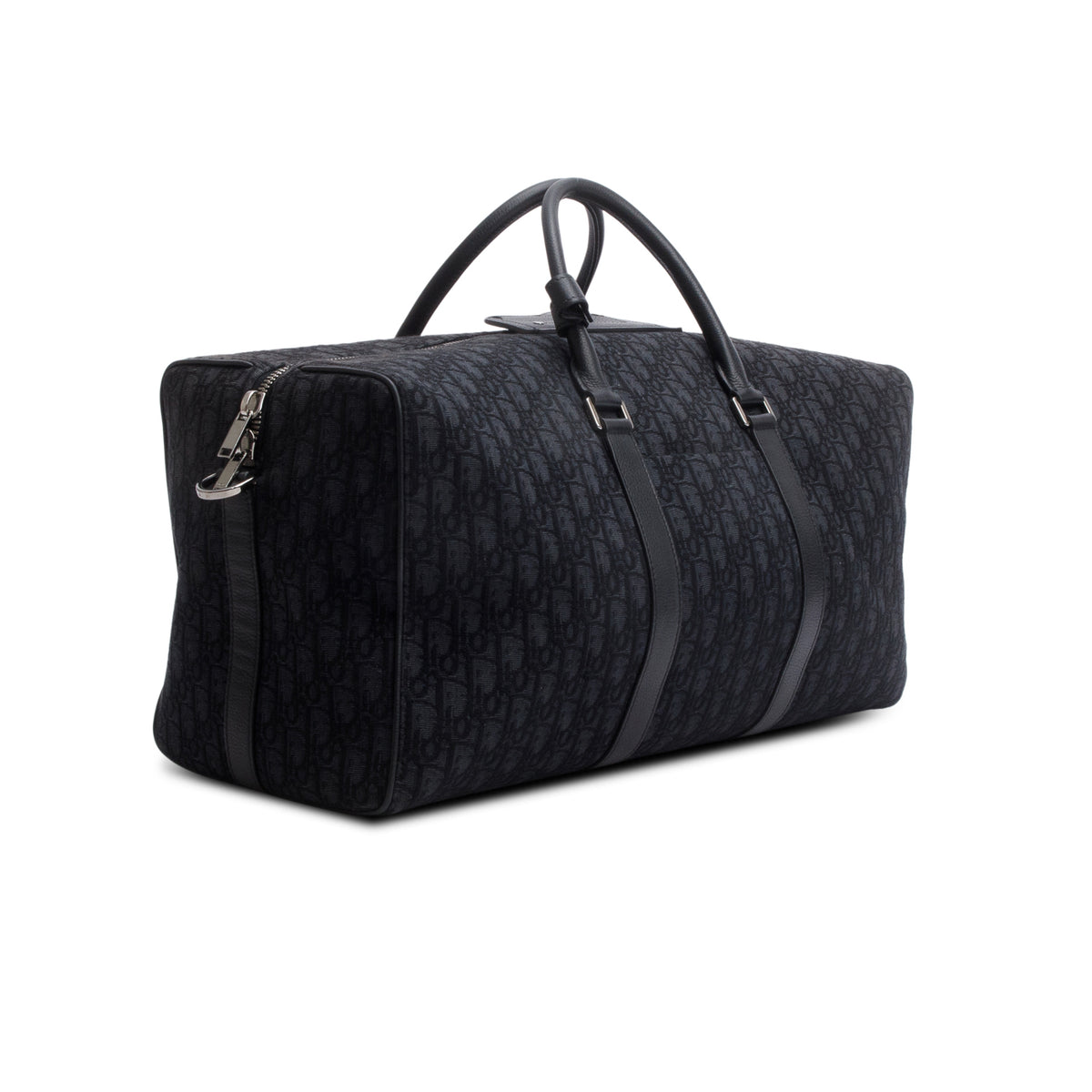 Christian Dior 2022 Black Oblique Lingot 50 Duffel Bag w/ Authenticity Card