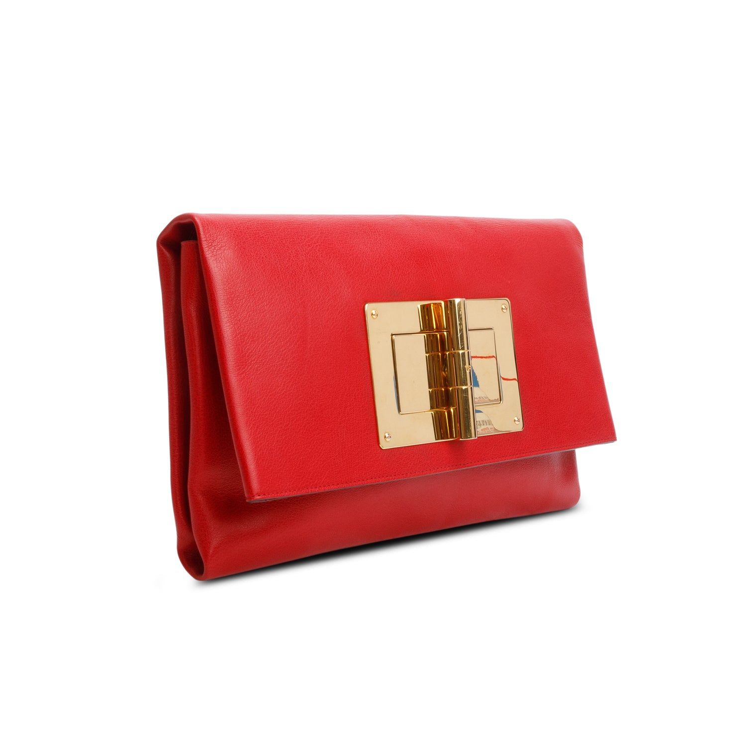 Tom Ford Red Leather Natalia Convertible Clutch