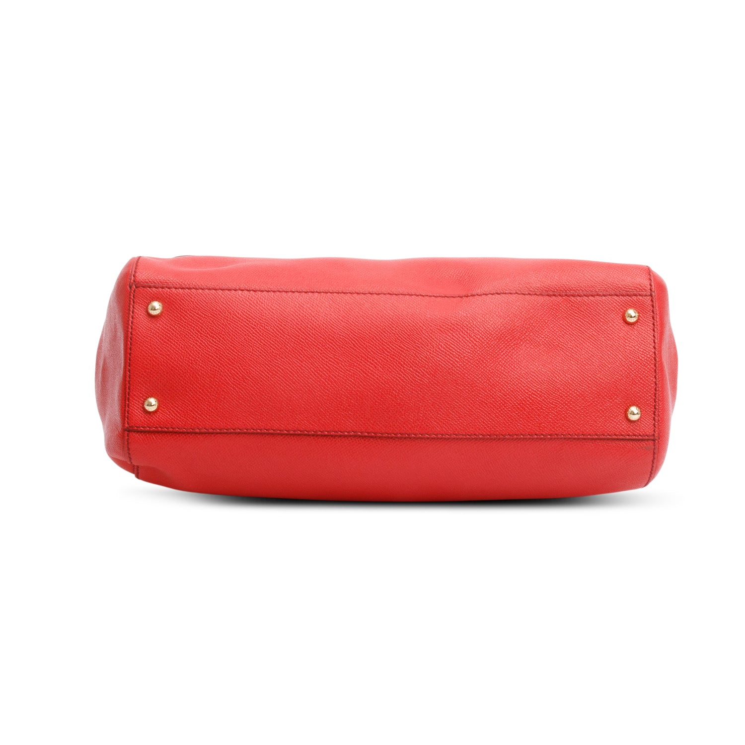 Dolce & Gabanna Red Dauphine Calfskin Leather Large Miss Sicily Handbag w/ Strap