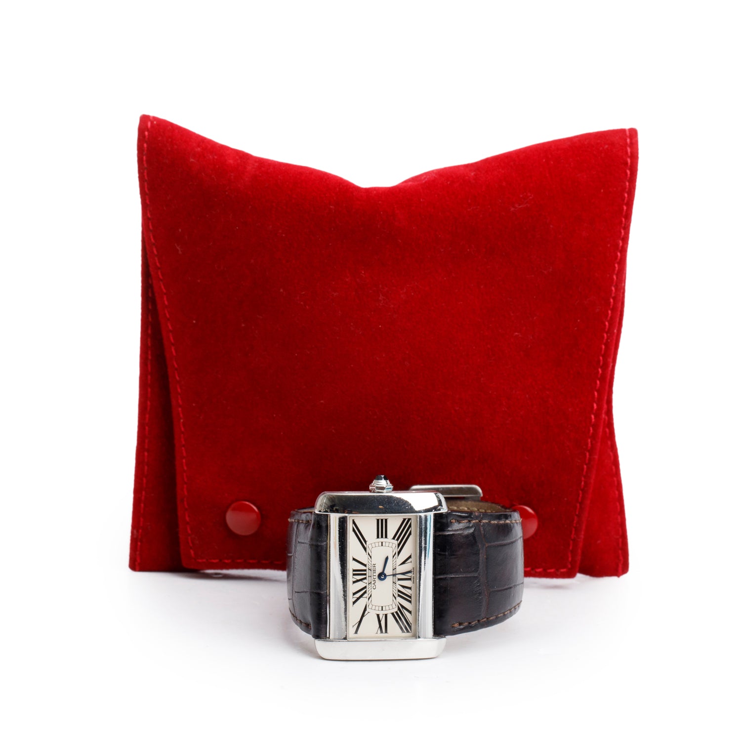 Cartier Stainless Steel Tank Divan 38 MM Quartz Watch 2600