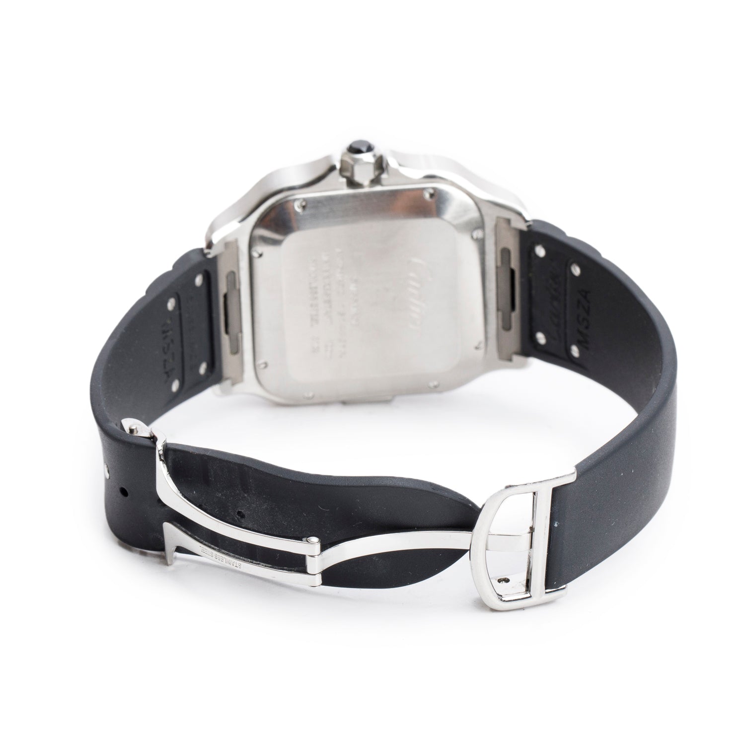 Cartier Stainless Steel & ADLC Santos de Cartier Automatic Chronograph Watch, Extra-Large Model 4183 w/ Box, Papers & Extra Strap